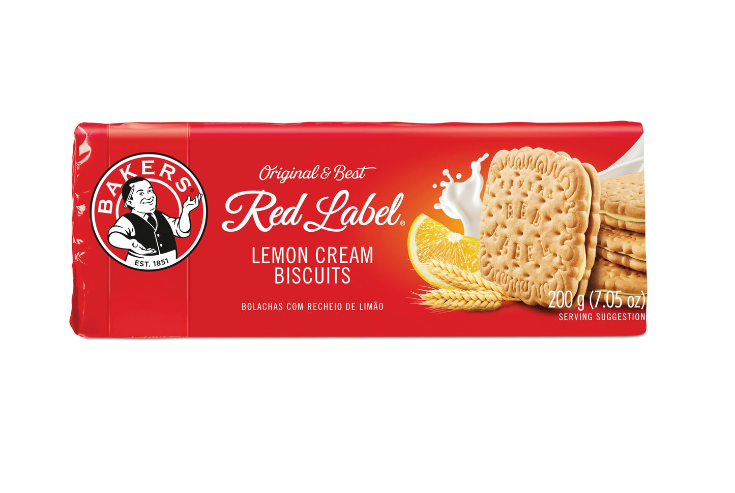 Bakers Red Label Lemon Creams Biscuits (200g) - Pack of 2 - Collins Global Snack Store