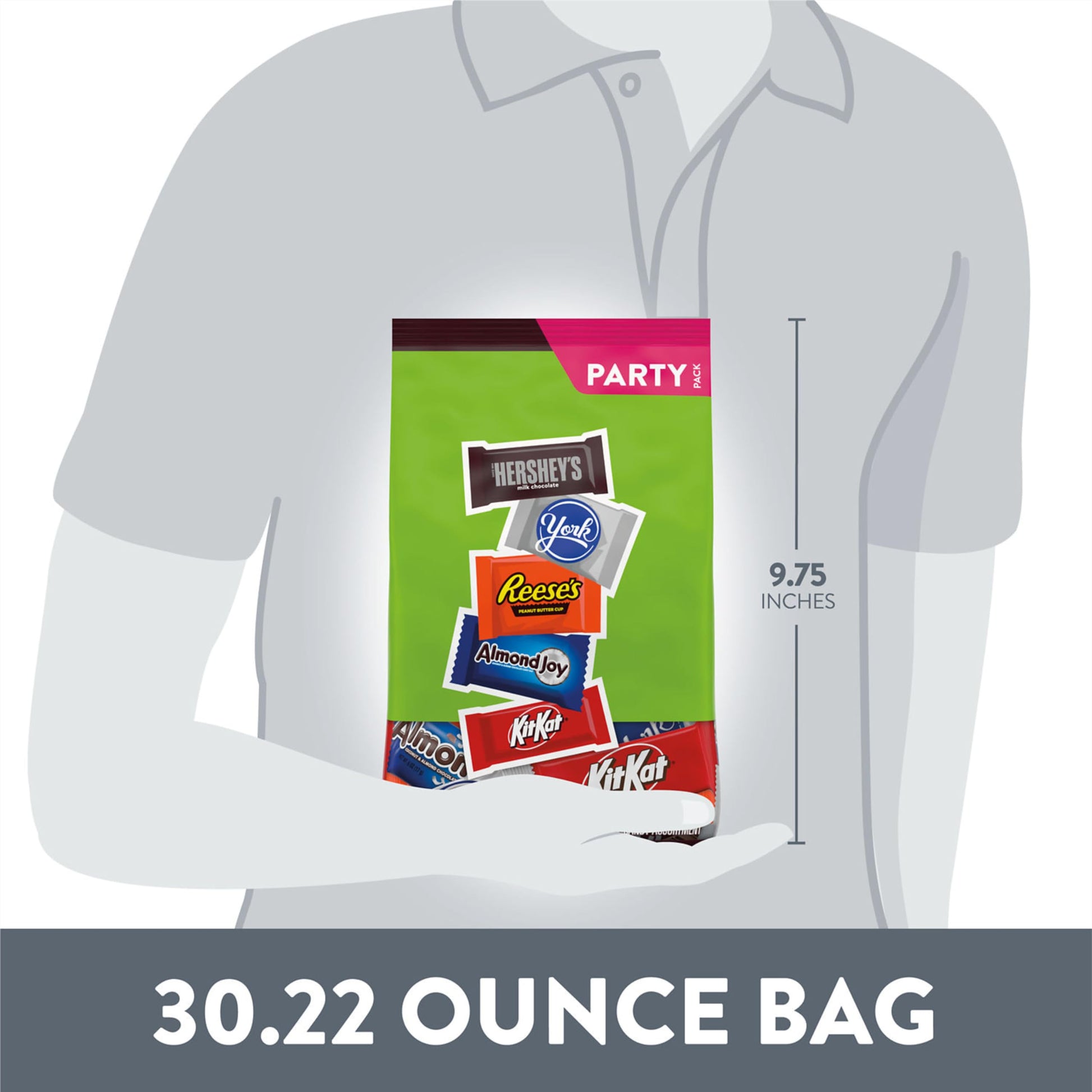 HERSHEY'S Assorted Chocolate Flavored Candy Party Pack, Halloween Candy, 30.22 oz - Collins Global Snack Store