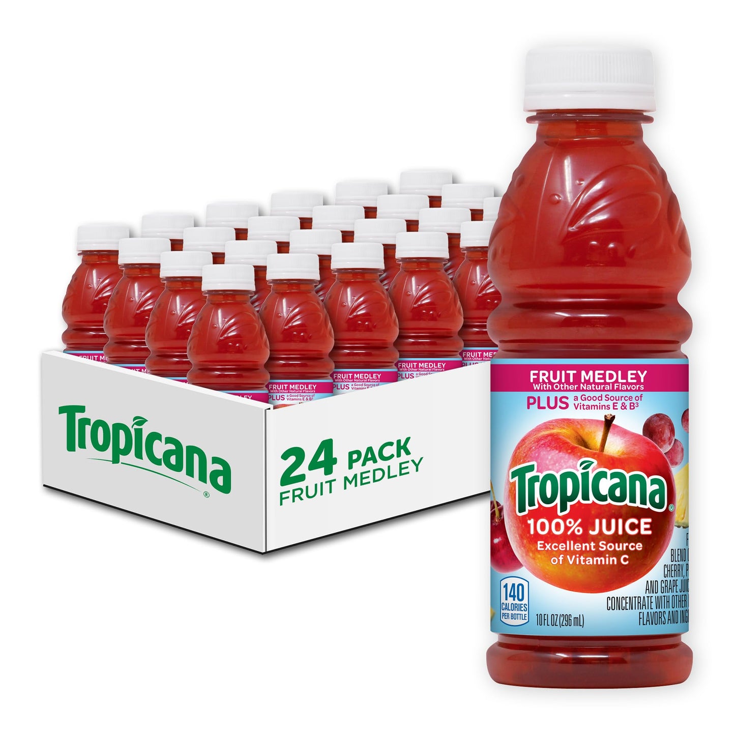 Tropicana 100% Juice 3-flavor Classic Variety Pack,10 Fl Oz (Pack of 24) - Collins Global Snack Store