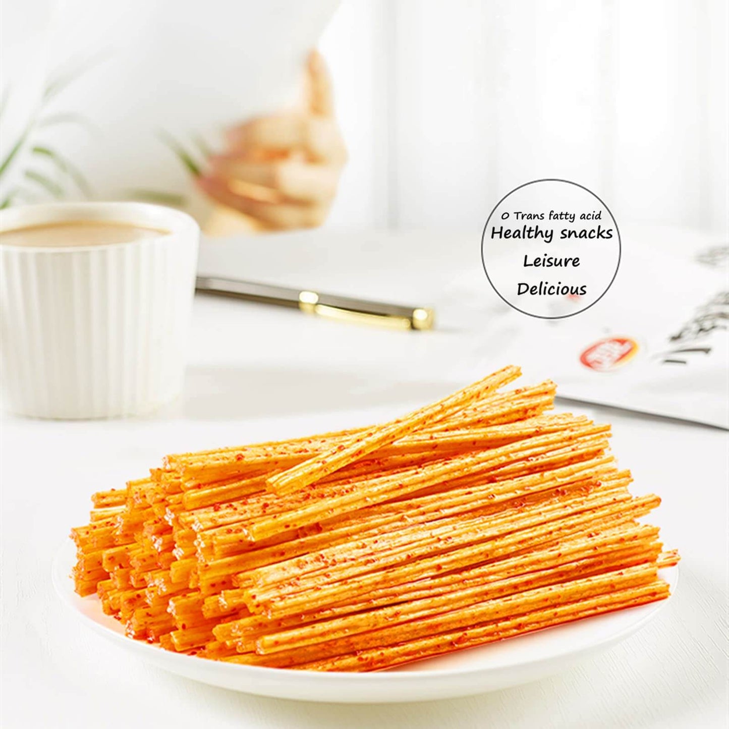 Spicy Strips - Spicy Gluten Latiao, Chinese Special Casual Snack Food, Made From Wheat/Chili/Spice, Low Sugar and Low Calories, Best Vegan, 78g (Pack of 2) - Collins Global Snack Store