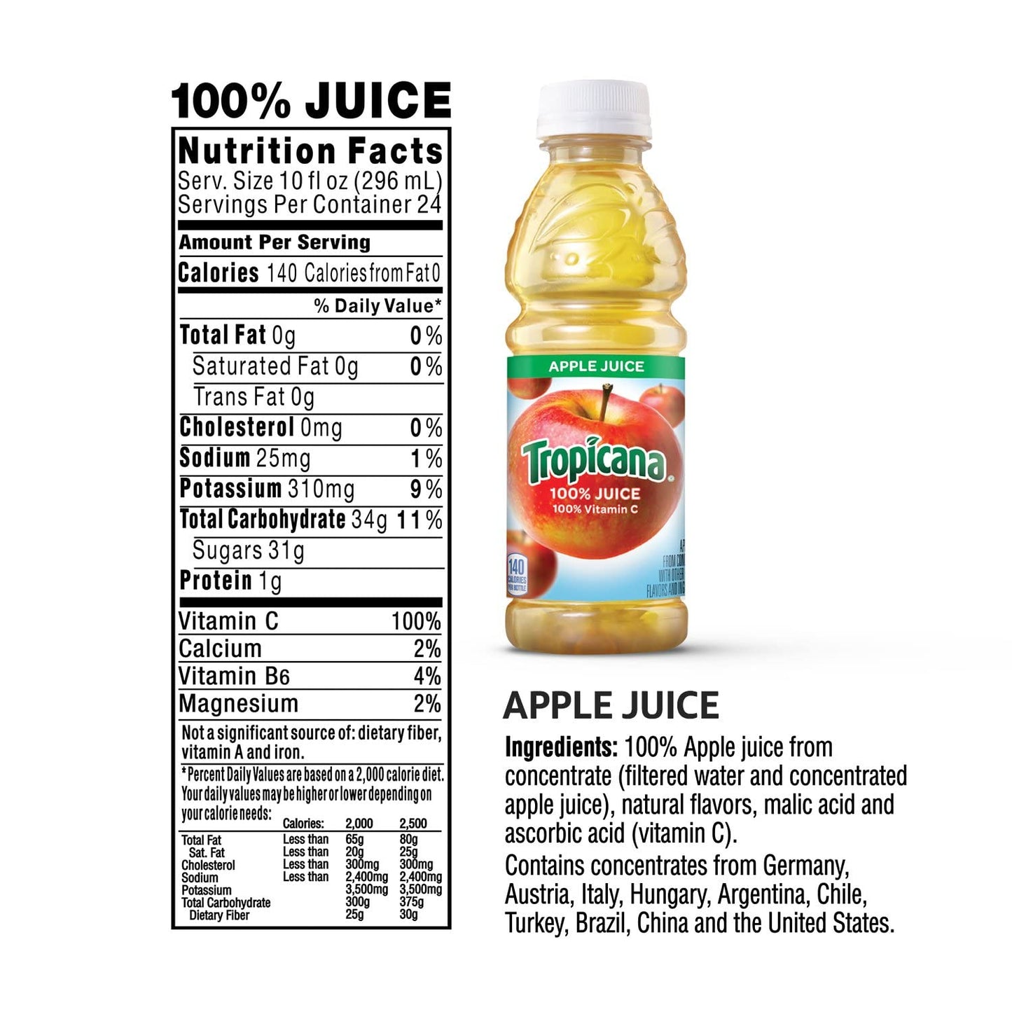 Tropicana 100% Juice 3-flavor Classic Variety Pack,10 Fl Oz (Pack of 24) - Collins Global Snack Store