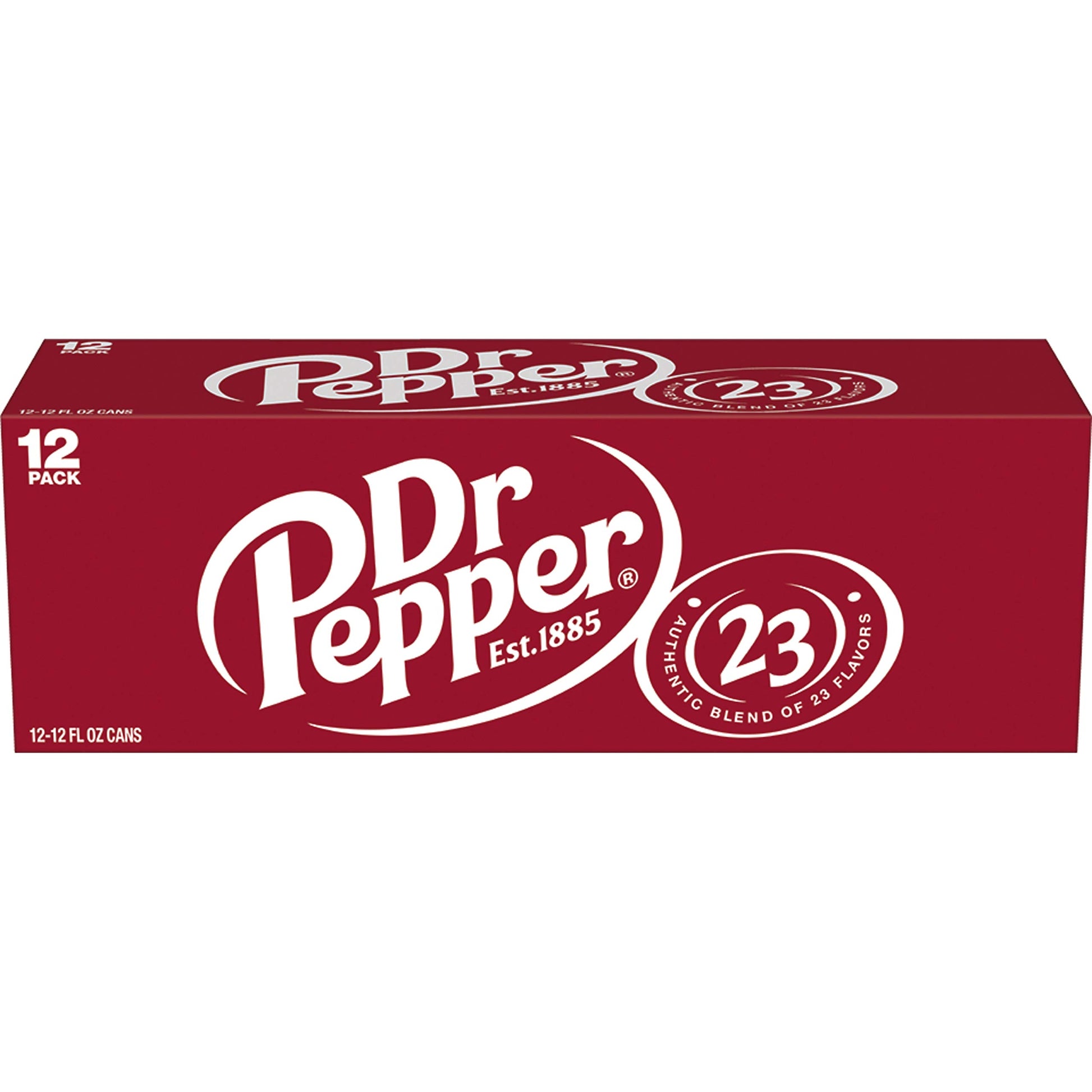 Dr Pepper Soda, 12 fl oz cans, 12 pack - Collins Global Snack Store