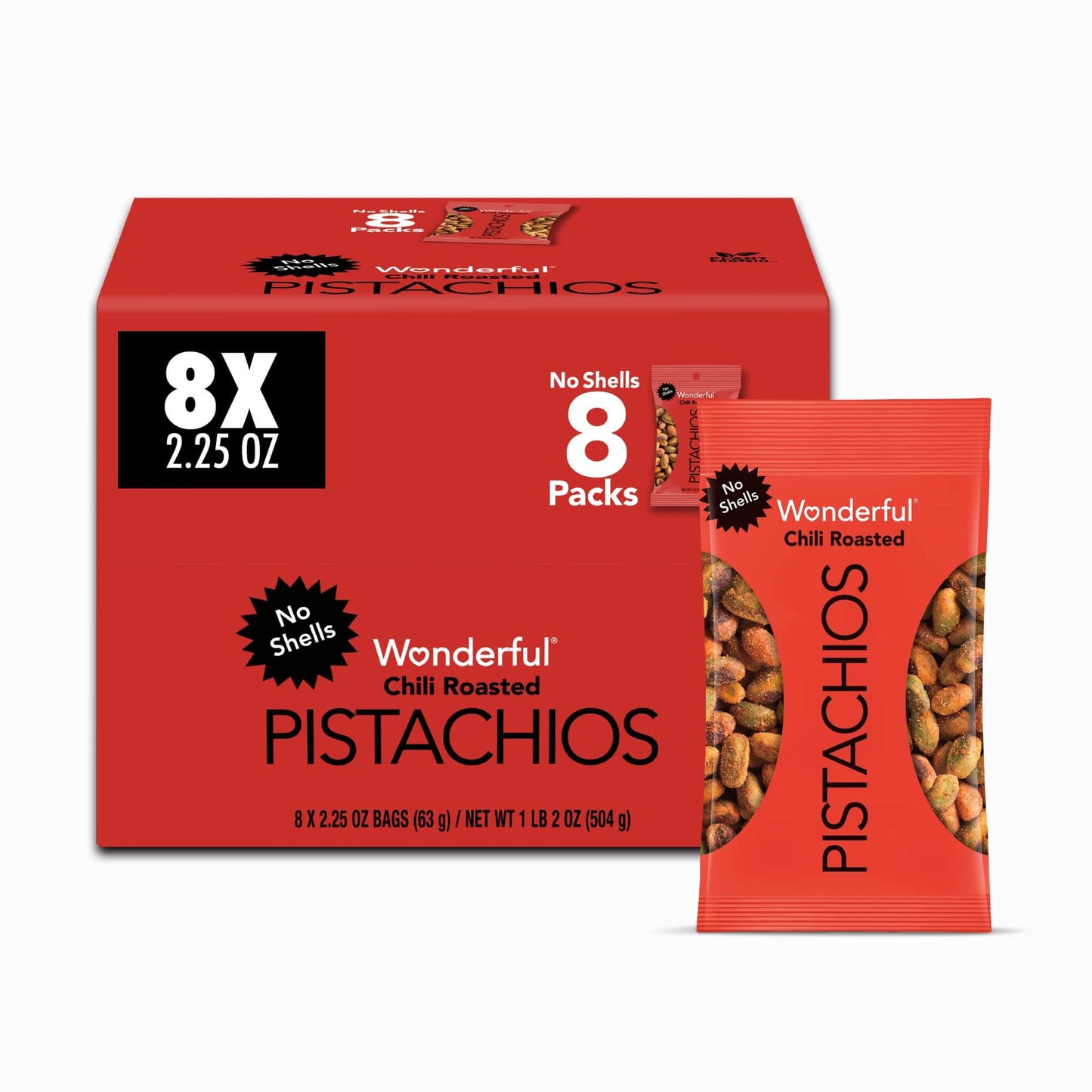 Wonderful Pistachios No Shells, 3 Flavors Mixed Variety Pack of 9 (0.75 Ounce), Roasted & Salted Nuts (4), Chili (3), Honey (2), Protein Snacks, Gluten Free, Pantry Staples, Healthy Snacks Variety Pack for Adults, Stocking Stuffers - Collins Global Snack Store