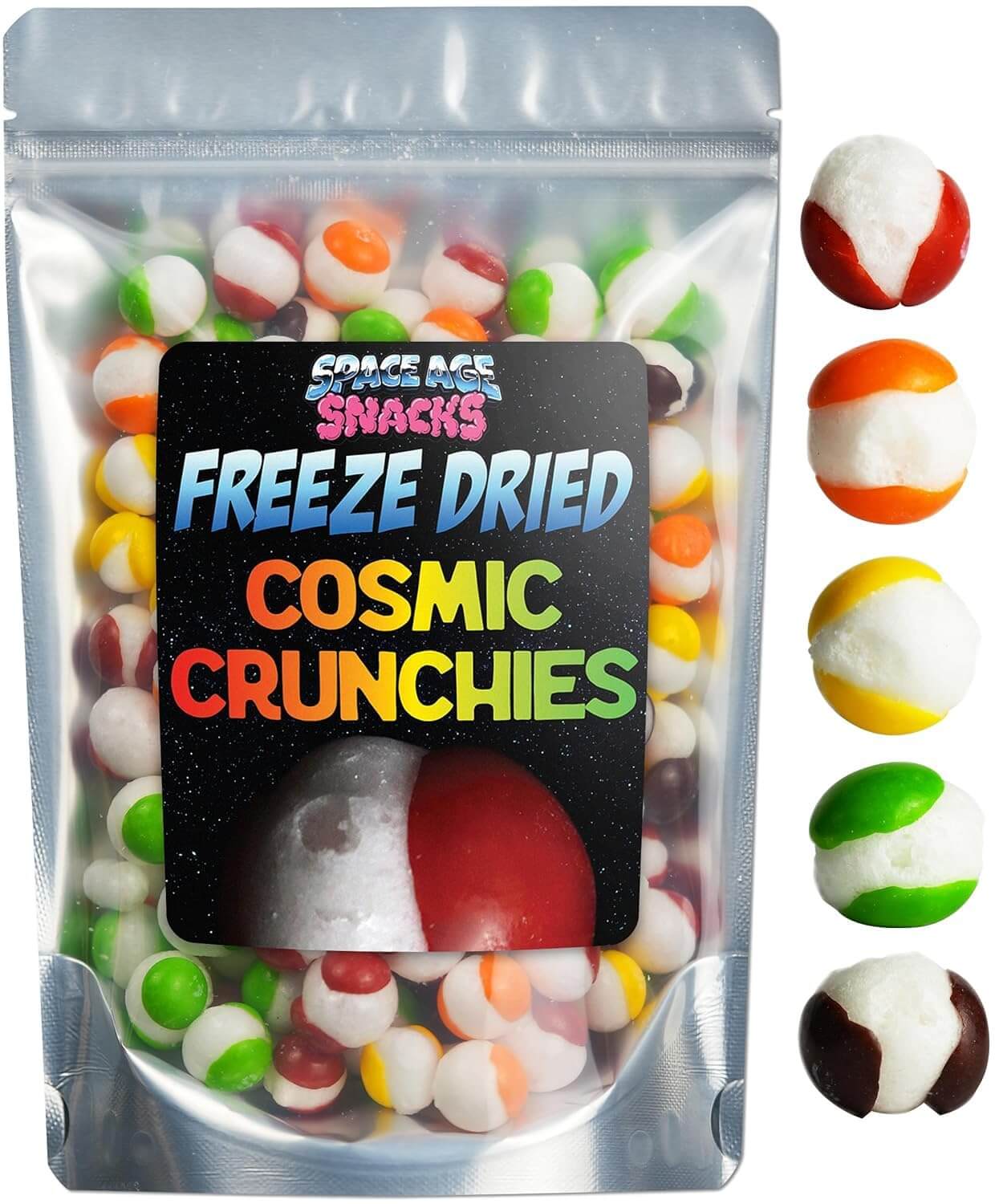Premium Freeze Dried Candy - 4 Ounce Original Cosmic Crunchies Freeze Dried Candy Shipped in Box for Extra Protection - Space Age Snacks Freeze Dry Crunchies for All Ages - Collins Global Snack Store