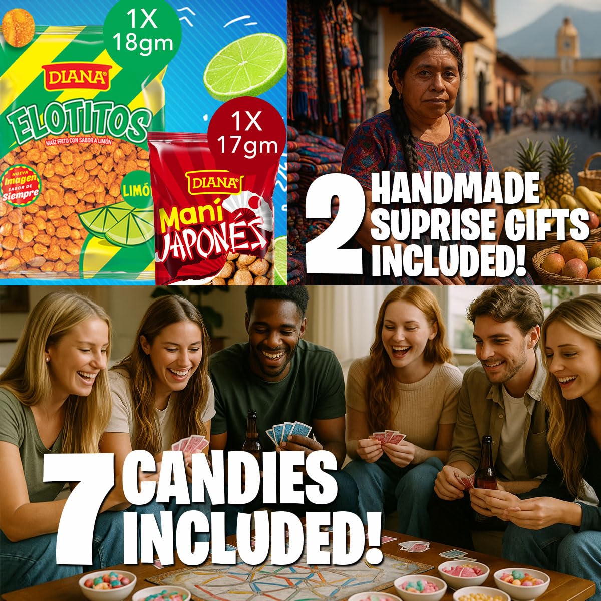 Charloo International Snack Box + Free Surprise Gift! - Guatemala Snacks from Around the World Box - Foreign Snack Box - Exotic Snacks - Weird Snacks - International Snacks Unique Chips Vending Machine, Small 19 Pcs - Collins Global Snack Store