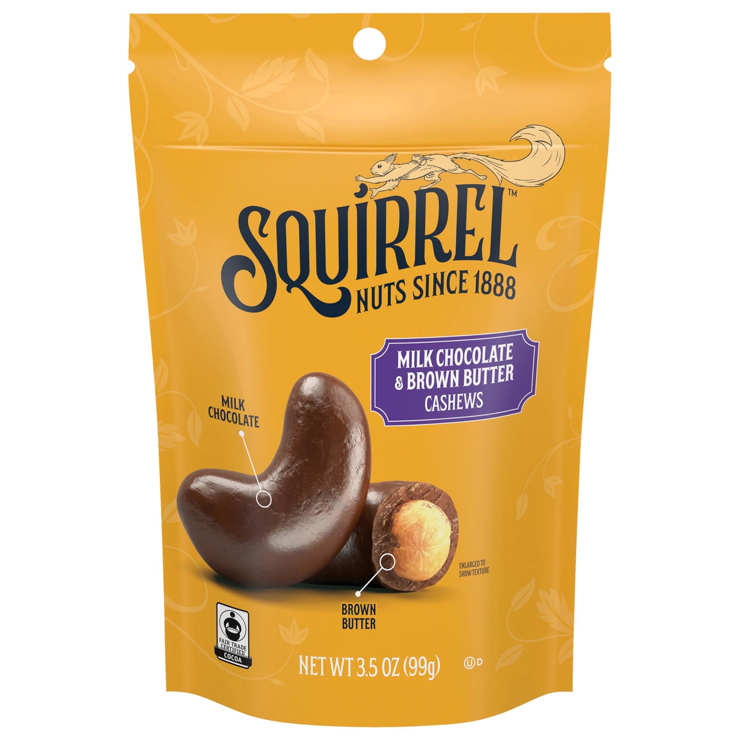 Squirrel Brand Sweet Brown Butter Cashews, 3.5 Ounces Resealable Bag, Gluten Free, Vegetarian - Collins Global Snack Store