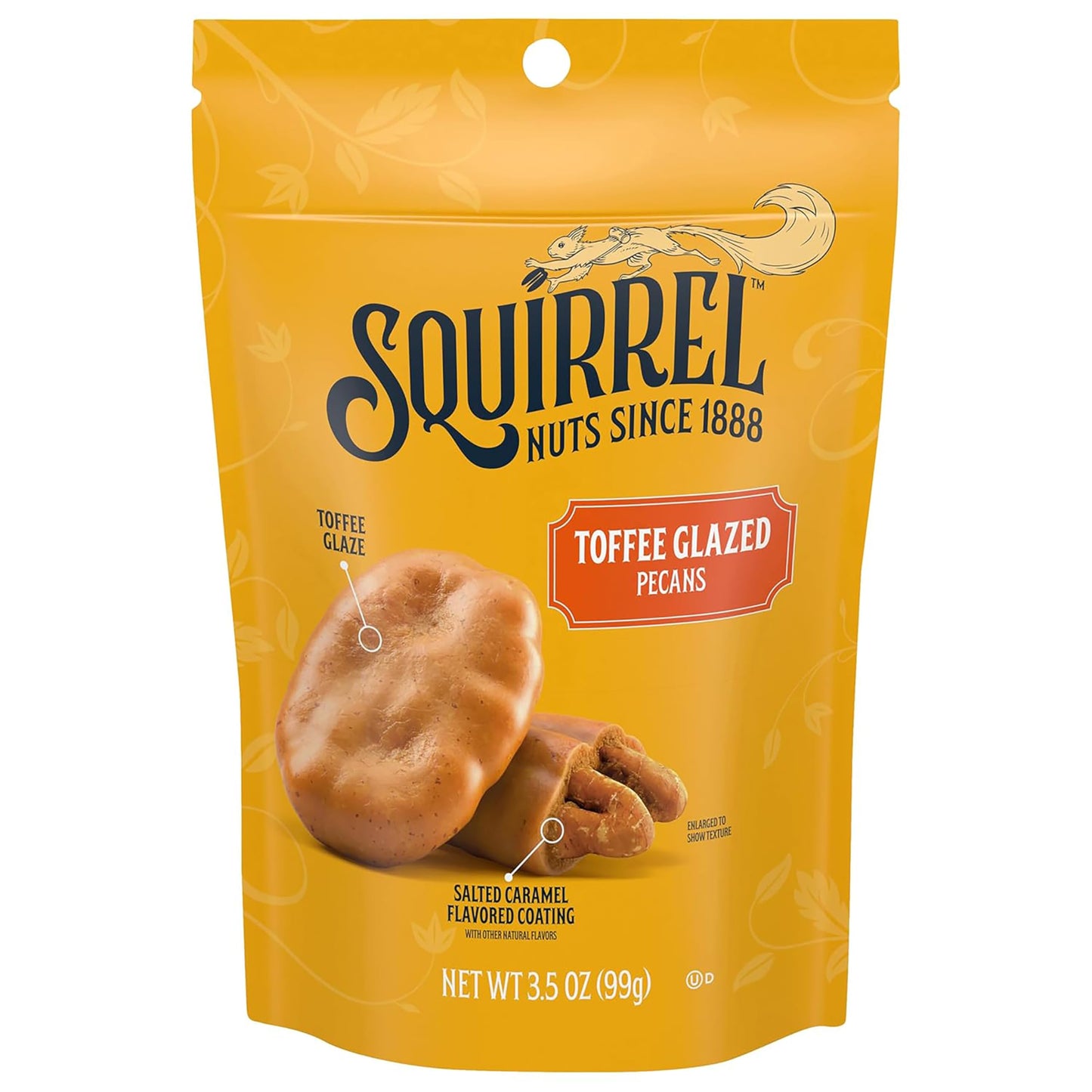 Squirrel Brand Sweet Brown Butter Cashews, 3.5 Ounces Resealable Bag, Gluten Free, Vegetarian