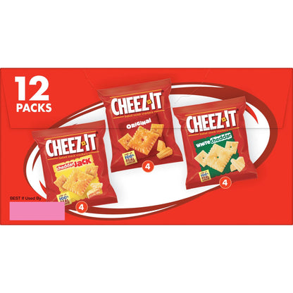 Cheez-It Cheese Crackers, Baked Snack Crackers, Lunch Snacks, Variety Pack, 12.1oz Box (12 Packs) - Collins Global Snack Store
