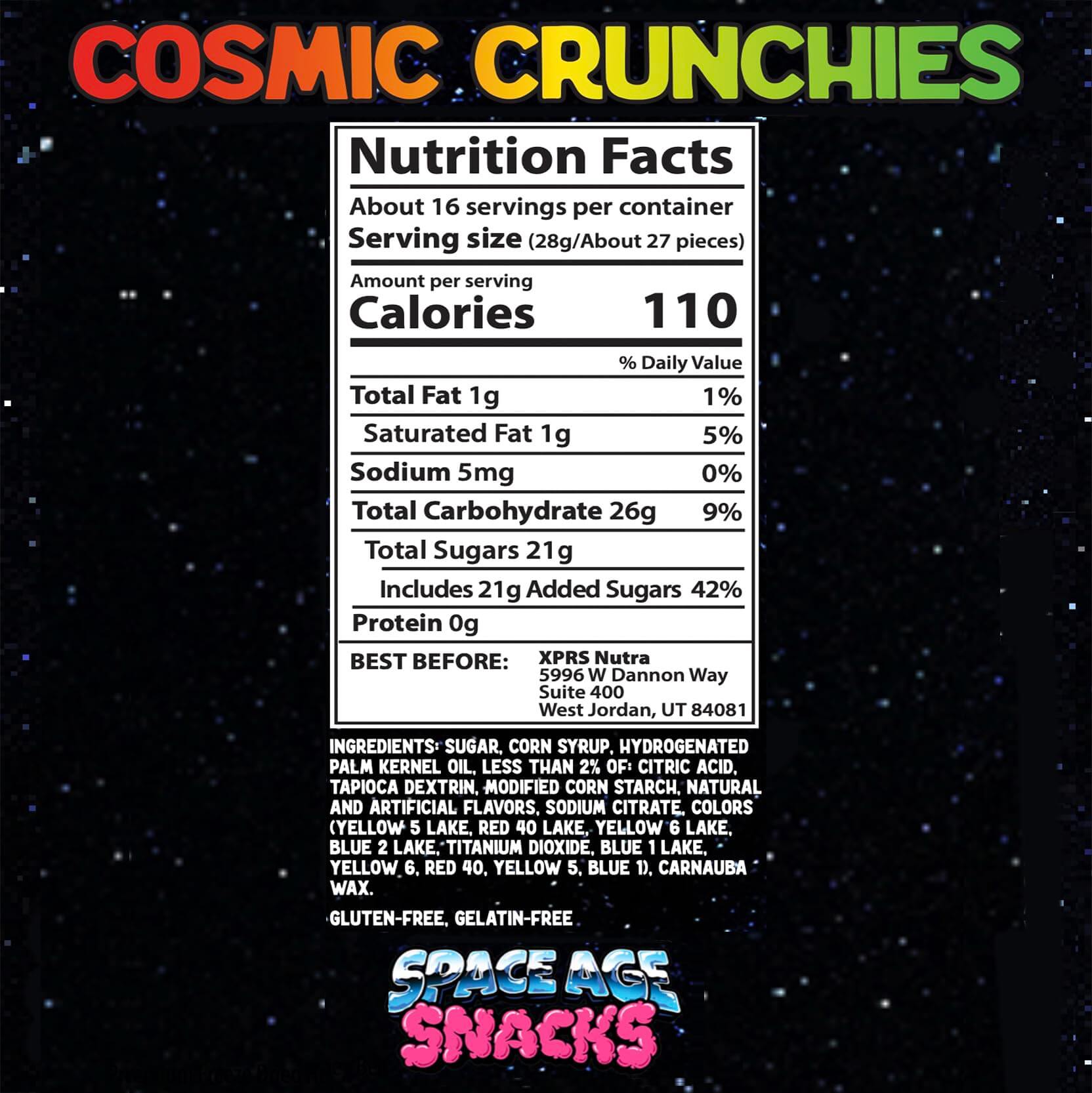 Premium Freeze Dried Candy - 4 Ounce Original Cosmic Crunchies Freeze Dried Candy Shipped in Box for Extra Protection - Space Age Snacks Freeze Dry Crunchies for All Ages - Collins Global Snack Store
