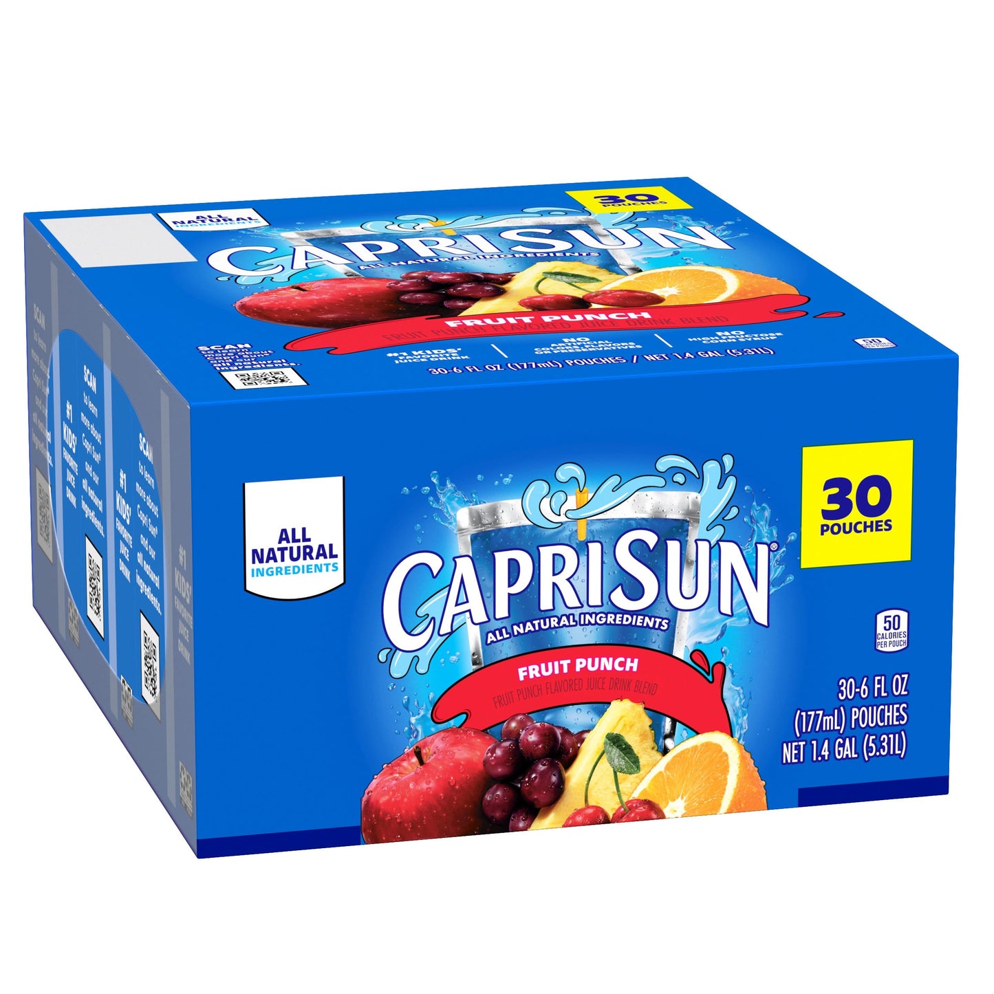 Capri Sun Fruit Punch, Strawberry Kiwi and Pacific Cooler Flavored Juice Drink Blend Variety Pack, 30 ct Box, 6 fl oz Pouches - Collins Global Snack Store