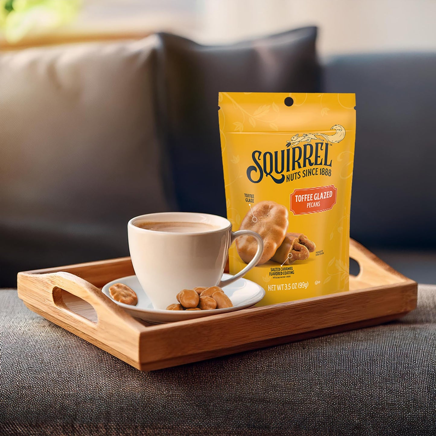 Squirrel Brand Sweet Brown Butter Cashews, 3.5 Ounces Resealable Bag, Gluten Free, Vegetarian