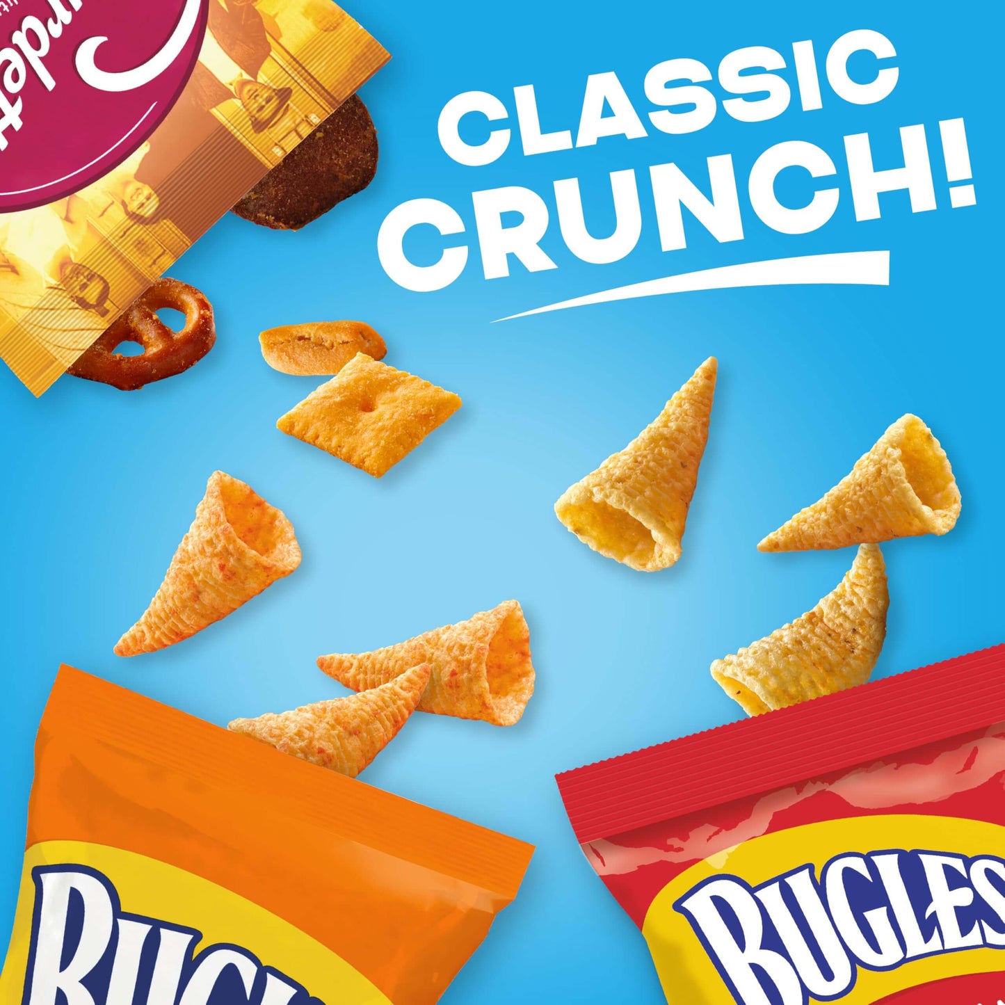 Classic Mix Snack Variety Pack, Bugles Original and Nacho Cheese, Gardetto's Original Recipe, Chex Mix Traditional and Cheddar, 20 Ct, 28 oz - Collins Global Snack Store