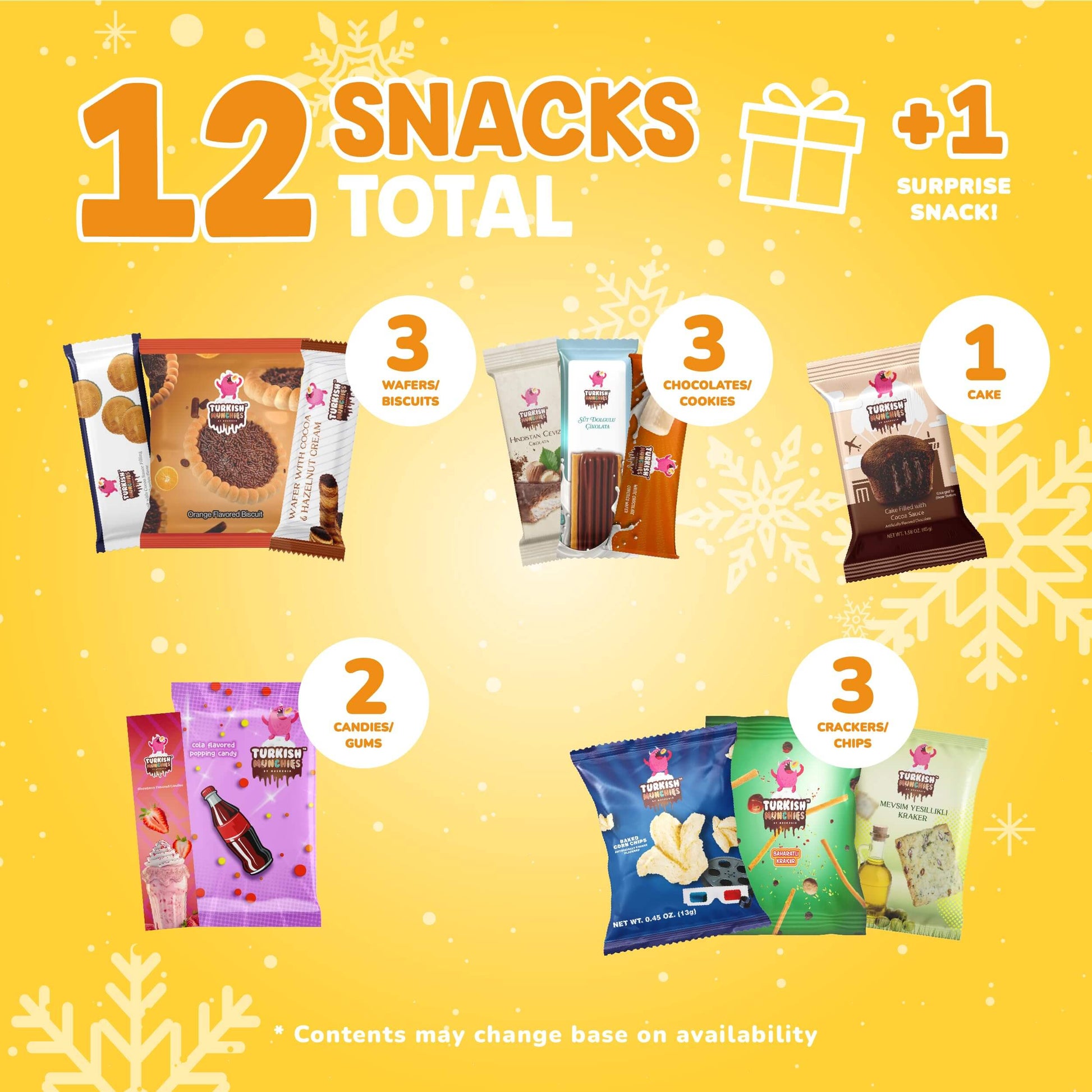 Maxi International Snack Box | Unique Snack Food Gifts Included | Celebration Theme | Candies from Around the World | 21 Full-Size + 1 Bonus Snacks - Collins Global Snack Store