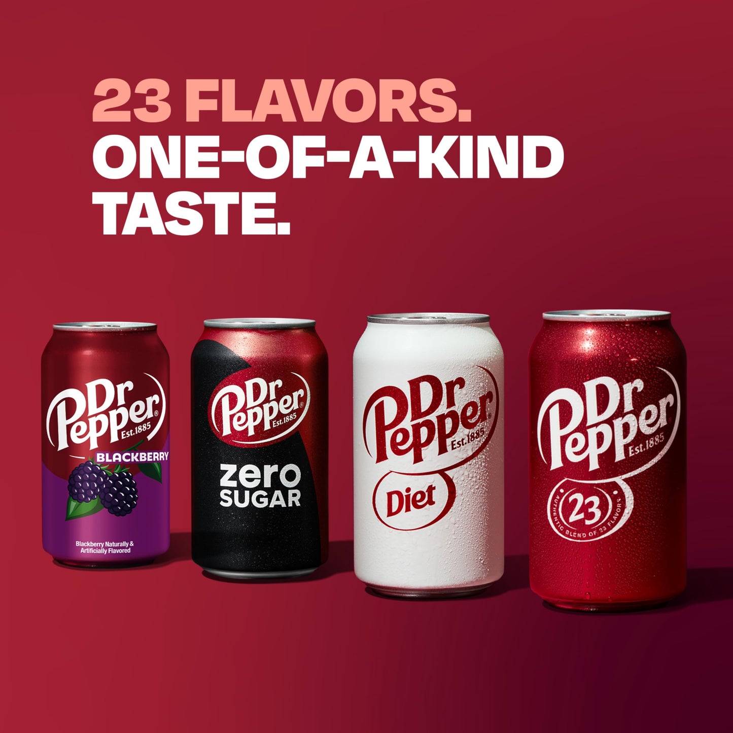 Dr Pepper Soda, 12 fl oz cans, 12 pack - Collins Global Snack Store