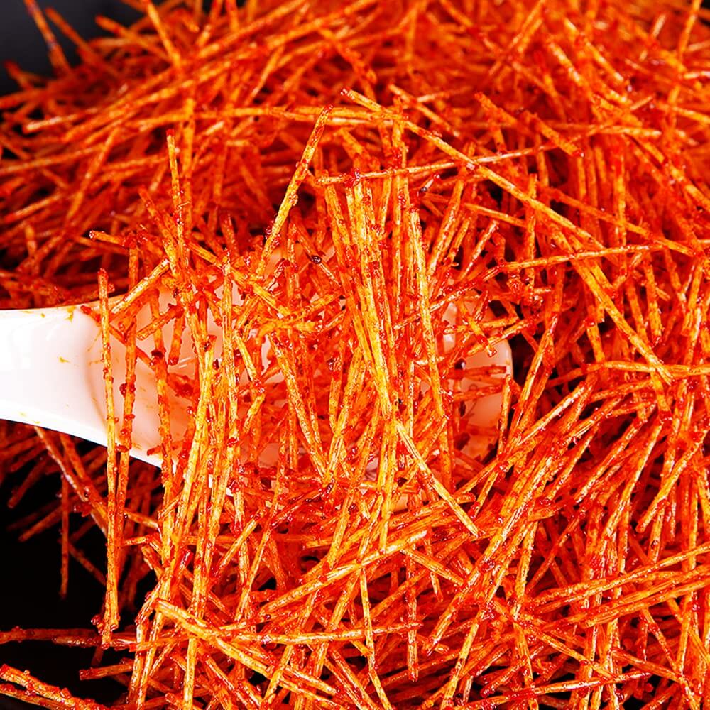 Spicy Strips - Spicy Gluten Latiao, Chinese Special Casual Snack Food, Made From Wheat/Chili/Spice, Low Sugar and Low Calories, Best Vegan, 78g (Pack of 2) - Collins Global Snack Store