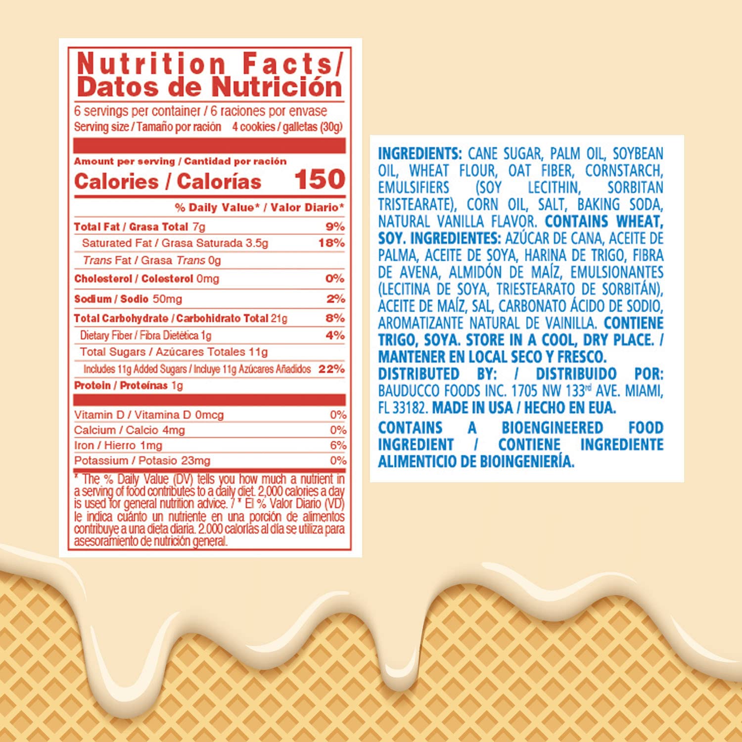 Bauducco Chocolate & Vanilla Wafer Cookies - Convenient Single Serve Wafer Cookies With 3 Layers of Cream - Delicious Sweet Snack on the go or Dessert 28.2oz (Pack of 20) - Collins Global Snack Store