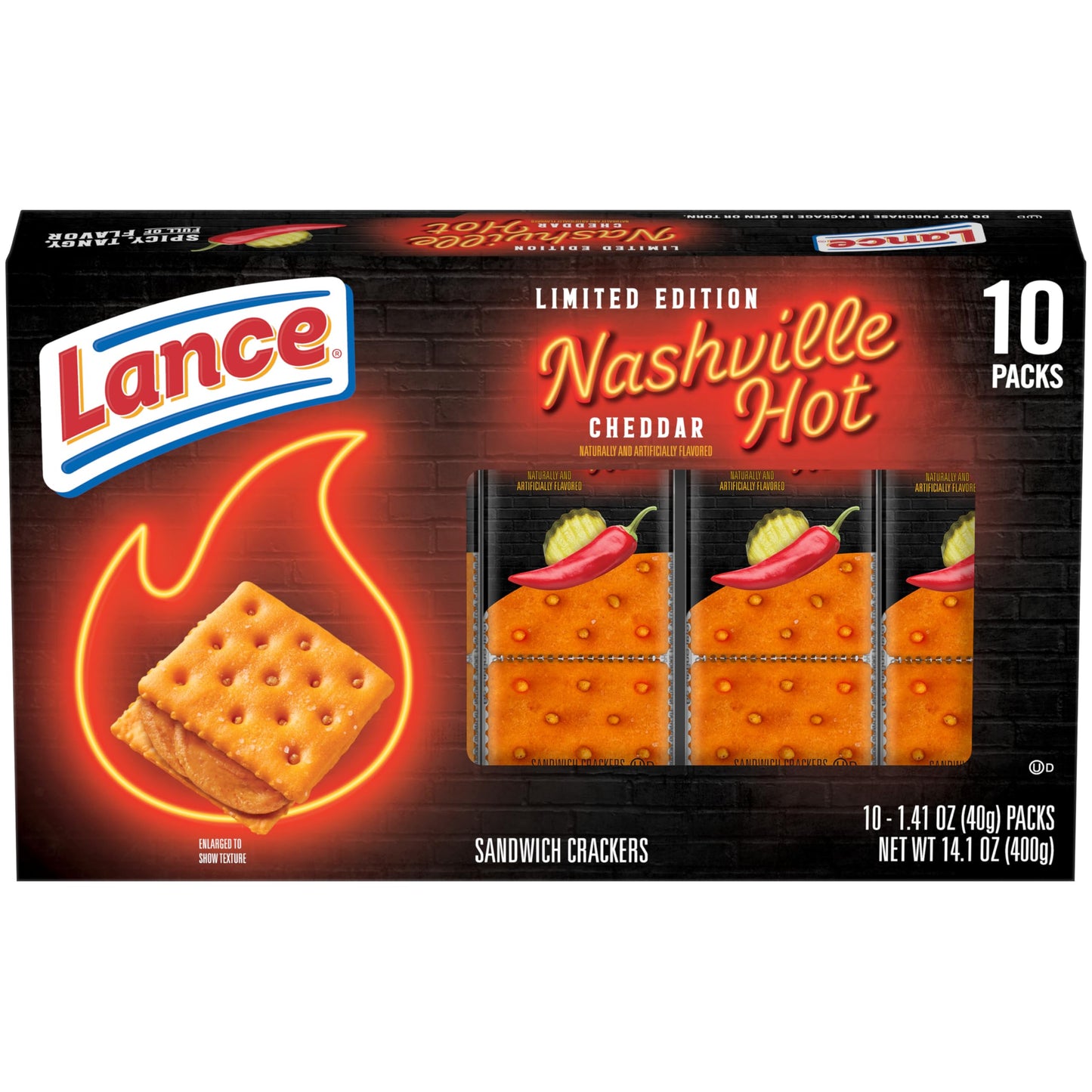 Trending Lance Nashville Hot Cheddar Sandwich Crackers, 10 Pack