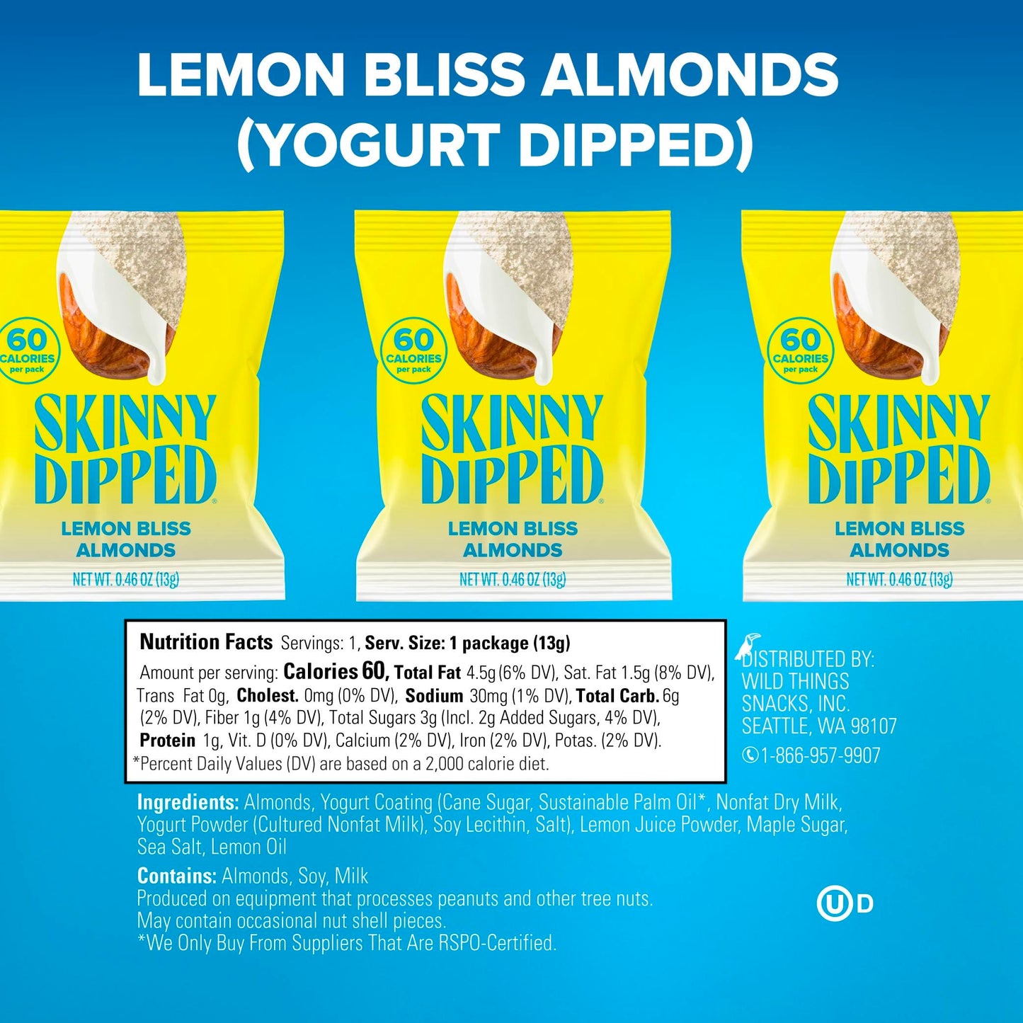 SkinnyDipped Snack Attack Minis Almond Variety Pack, Healthy Snack, Plant Protein, Gluten Free, 0.46 oz Mini Bags, Pack of 25 - Collins Global Snack Store