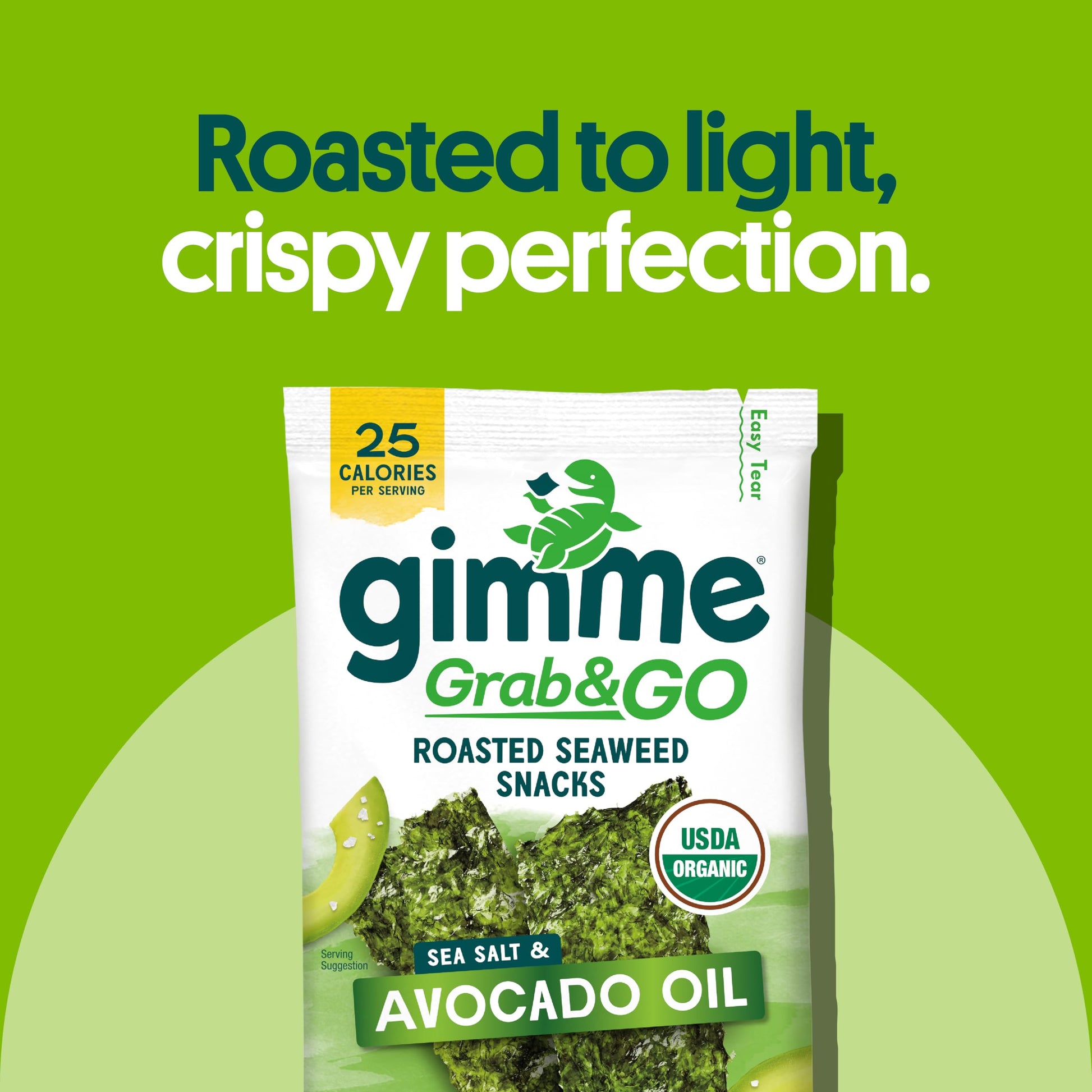 Gimme Seaweed Grab & Go Organic Premium Roasted Seaweed Snacks, Sea Salt & Avocado Oil, 5 Count Trayless, Keto, Vegan, Gluten-Free, Source of Omega3s, Healthy On-The-Go Snack for Kids & Adults - Collins Global Snack Store