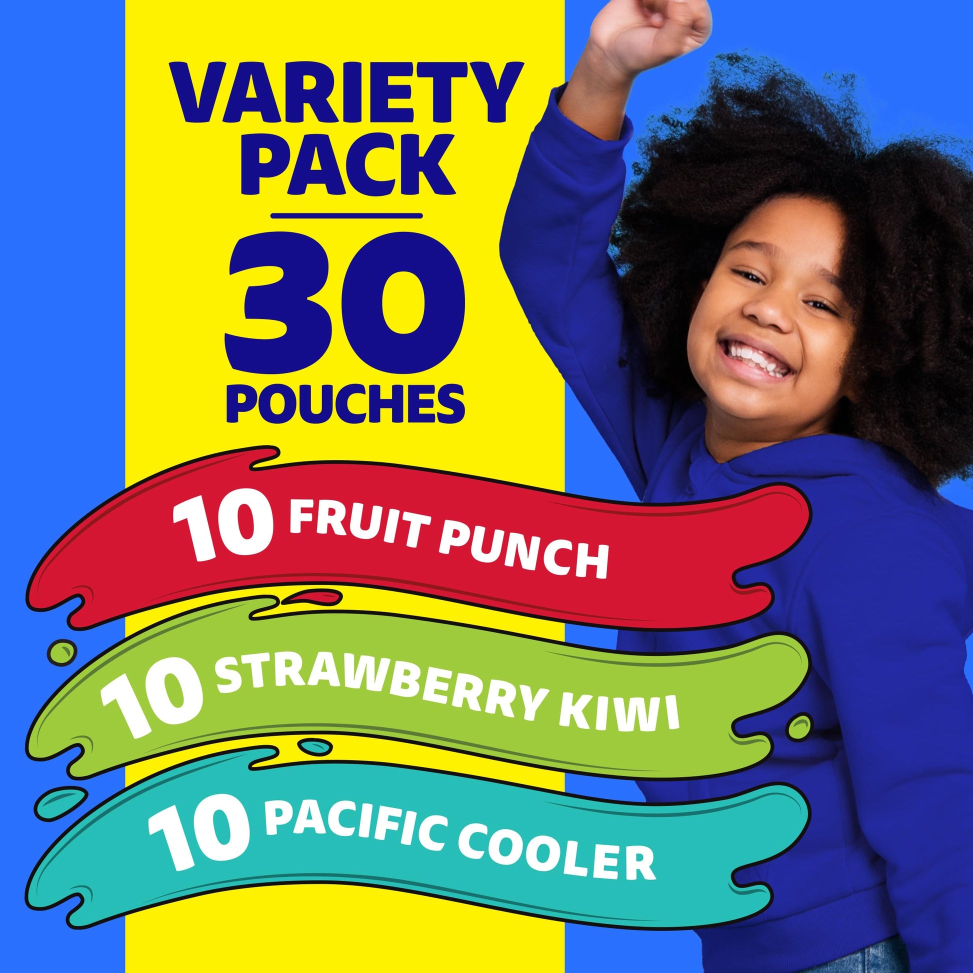 Capri Sun Fruit Punch, Strawberry Kiwi and Pacific Cooler Flavored Juice Drink Blend Variety Pack, 30 ct Box, 6 fl oz Pouches - Collins Global Snack Store