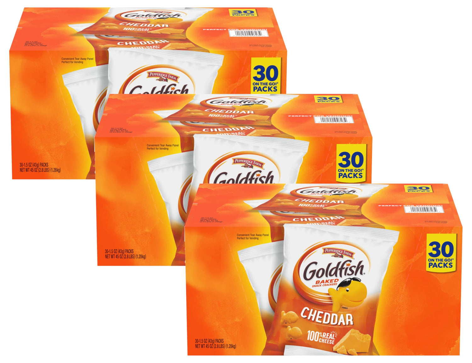 Goldfish Crackers Big Smiles Variety Pack | Cheddar, Colors &amp; Pretzels | 30 Snack Packs