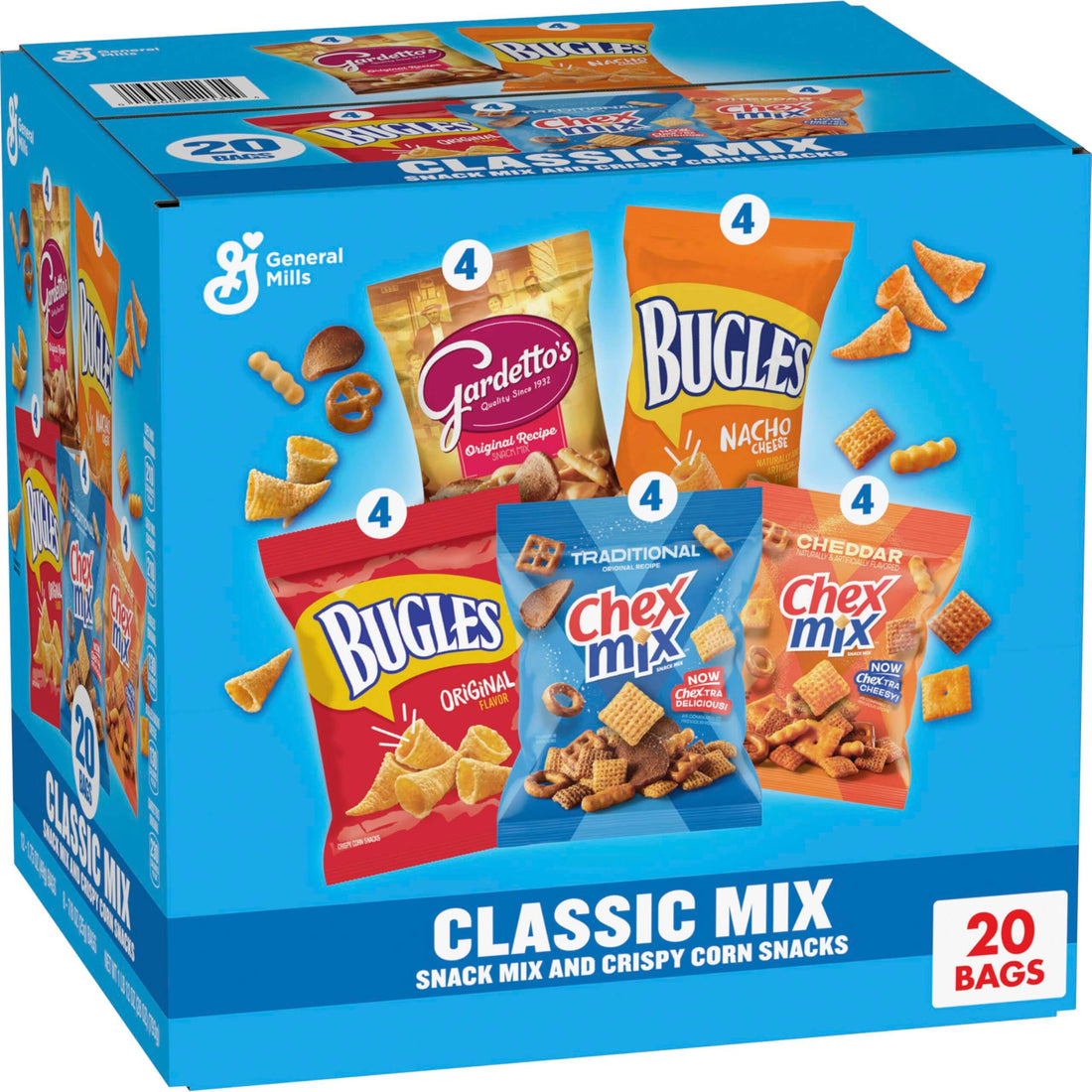Classic Mix Snack Variety Pack, Bugles Original and Nacho Cheese, Gardetto&