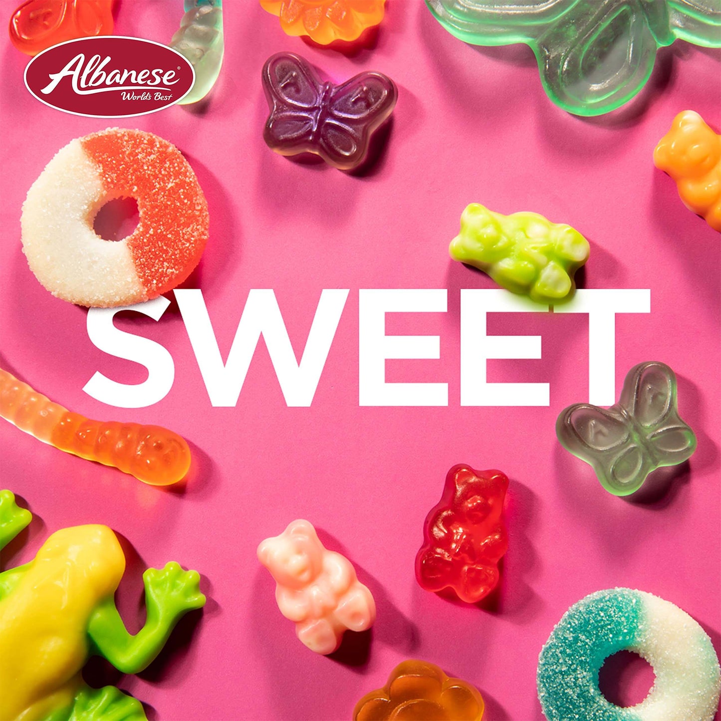 Albanese World's Best Gummi Rainforest Frogs, 5lbs of Candy - Collins Global Snack Store