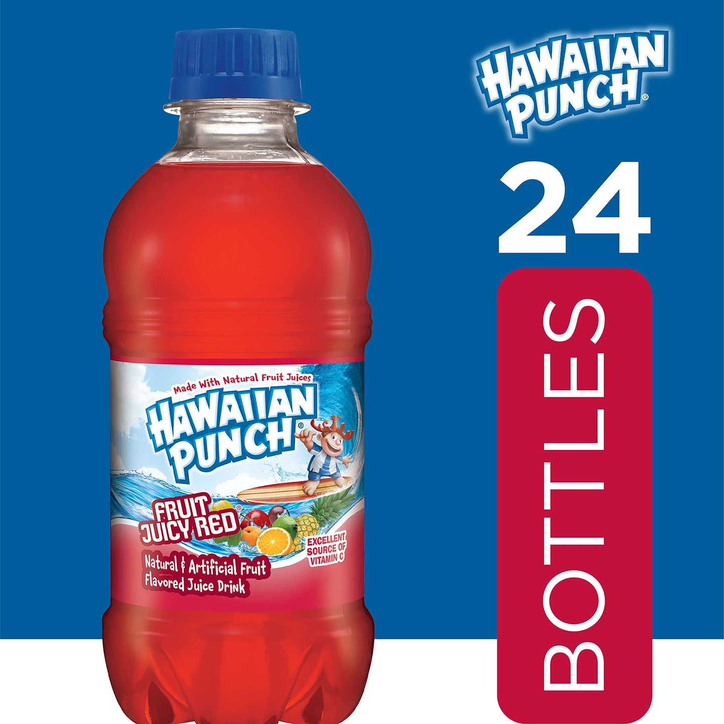 Hawaiian Punch Fruit Juicy Red Fruit Juice Drink, 10 Fl Oz Bottles, 24 Count (4 Packs Of 6), Ready-to-drink, On-the-go, Caffeine-free, Carbonation-free, Gluten-free, Excellent Source Of Vitamin C - Collins Global Snack Store