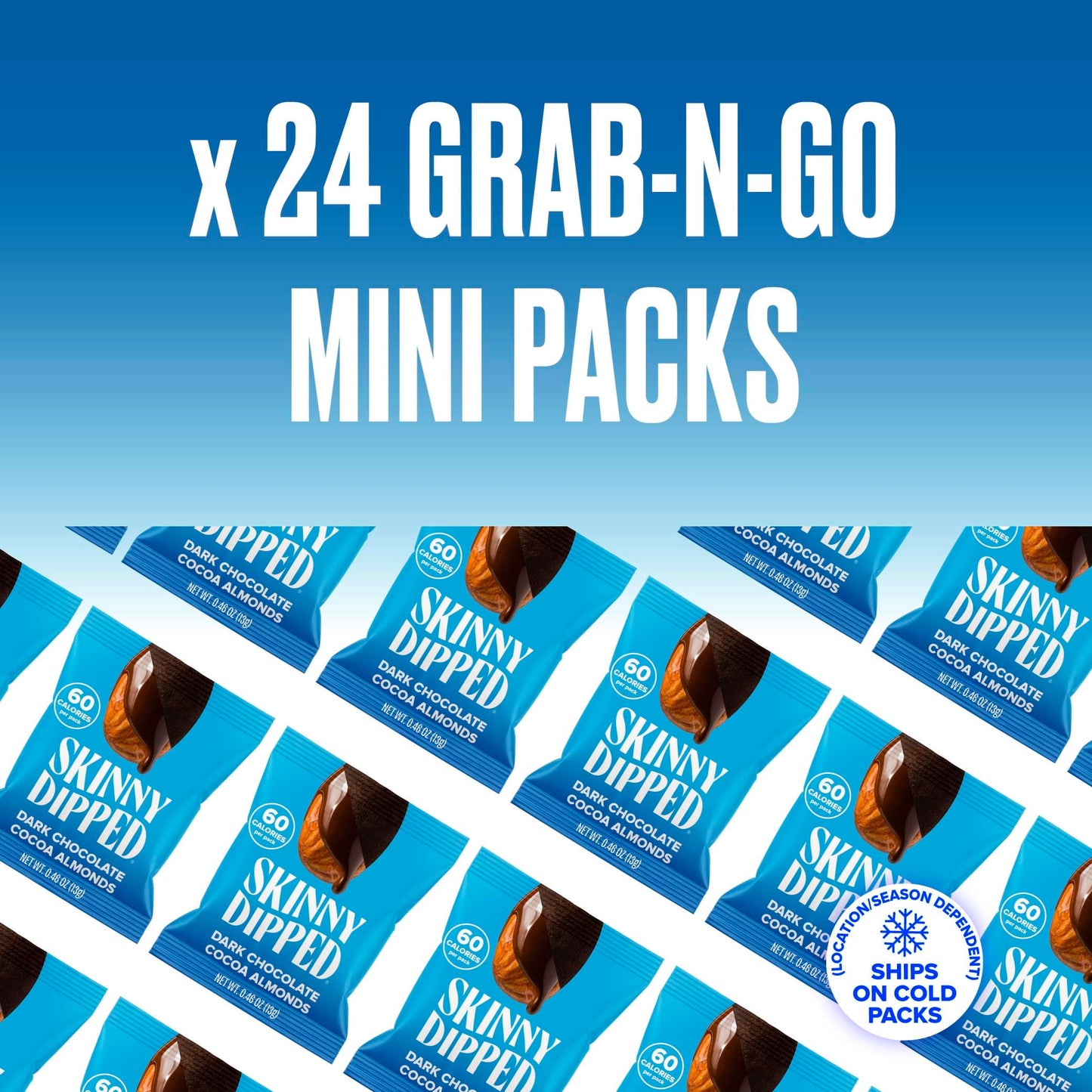 SkinnyDipped Snack Attack Minis Almond Variety Pack, Healthy Snack, Plant Protein, Gluten Free, 0.46 oz Mini Bags, Pack of 25 - Collins Global Snack Store