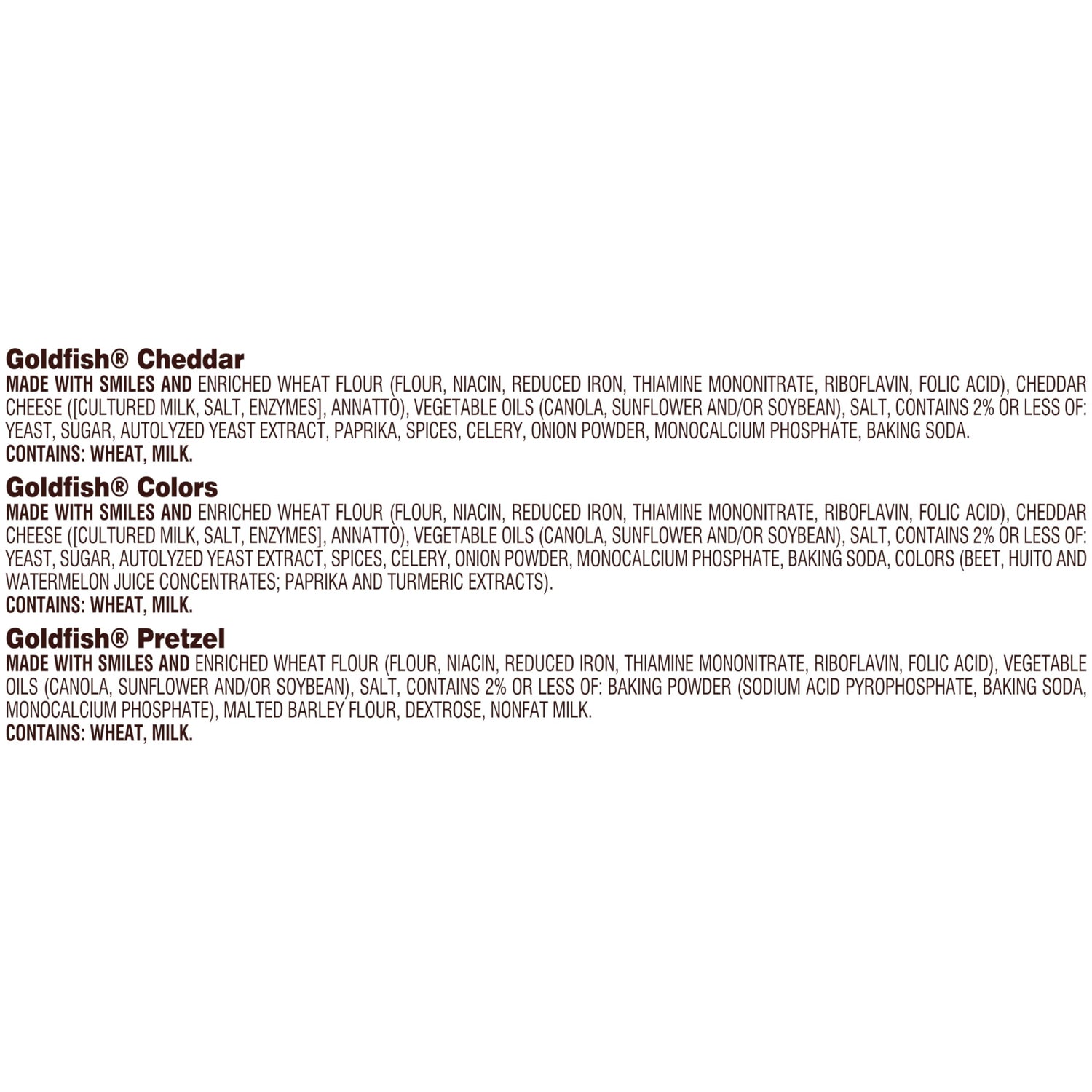 Goldfish Crackers Big Smiles Variety Pack with Cheddar, Colors, and Pretzels, Snack Packs, 30 Ct - Collins Global Snack Store