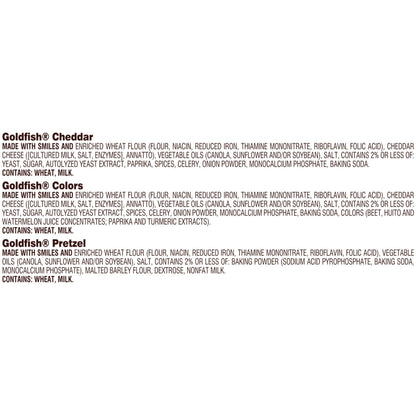 Goldfish Crackers Big Smiles Variety Pack with Cheddar, Colors, and Pretzels, Snack Packs, 30 Ct - Collins Global Snack Store