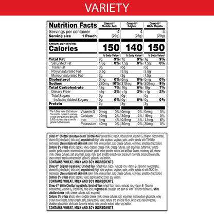 Cheez-It Cheese Crackers, Baked Snack Crackers, Lunch Snacks, Variety Pack, 12.1oz Box (12 Packs) - Collins Global Snack Store