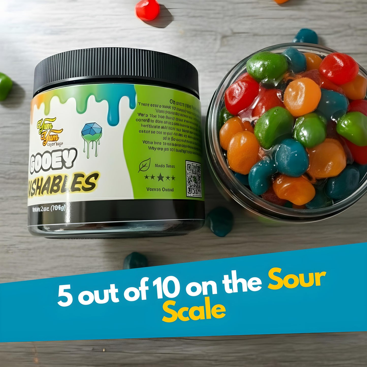 Gooey Gushables Sour Blue Raspberry in Liquid Candy Sauce by Yum Yum