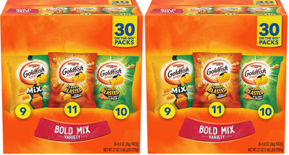 Goldfish Crackers Big Smiles Variety Pack with Cheddar, Colors, and Pretzels, Snack Packs, 30 Ct - Collins Global Snack Store
