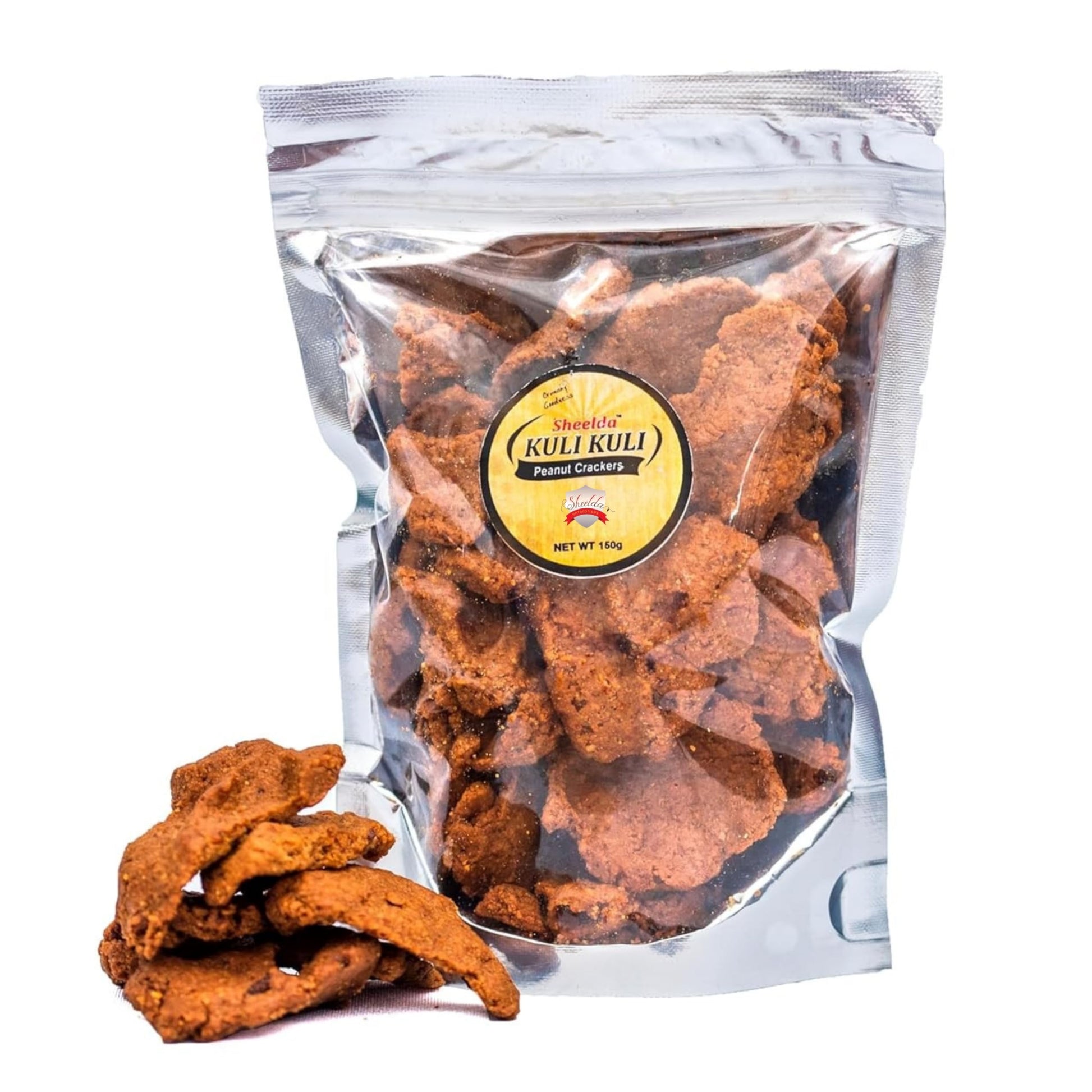 Sheelda Kulikuli Spicy Crunchy Nigerian Peanut Crackers – Authentic African Kulikuli Snack, High-Protein Peanut Chips, 5.2oz/150g - Collins Global Snack Store