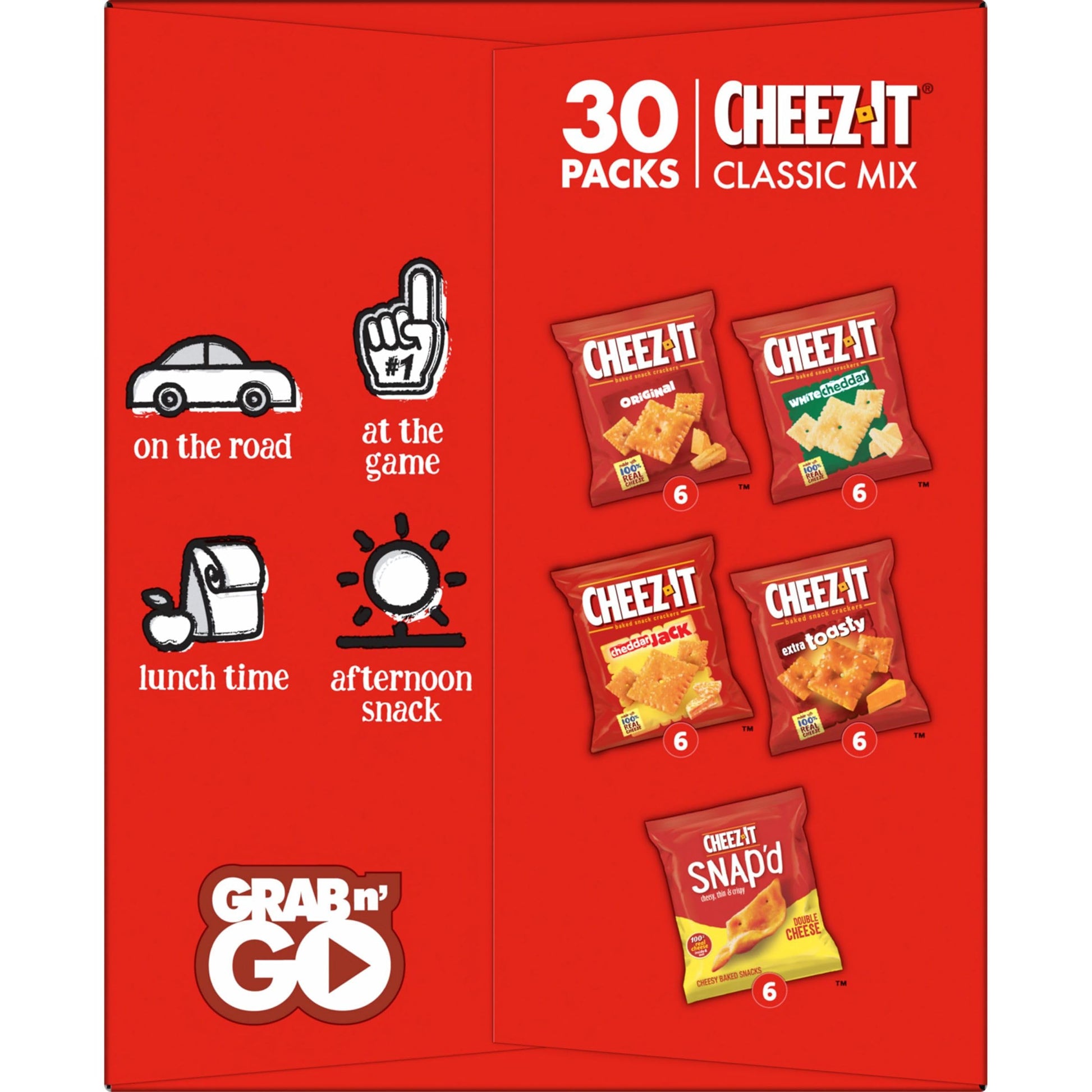 Cheez-It Cheese Crackers, Baked Snack Crackers, Lunch Snacks, Variety Pack, 12.1oz Box (12 Packs) - Collins Global Snack Store