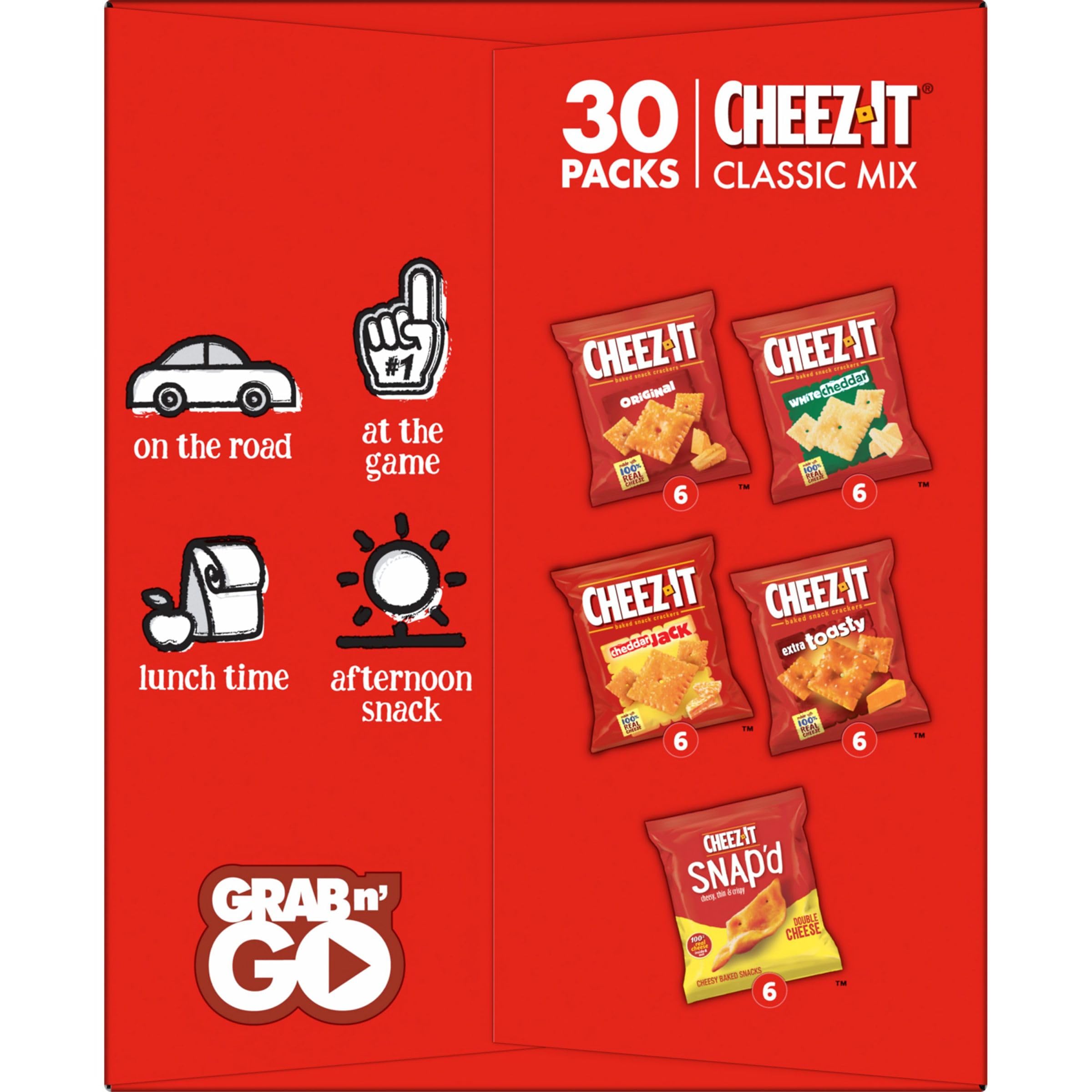Cheez-It Cheese Crackers, Baked Snack Crackers, Lunch Snacks, Variety Pack, 12.1oz Box (12 Packs) - Collins Global Snack Store