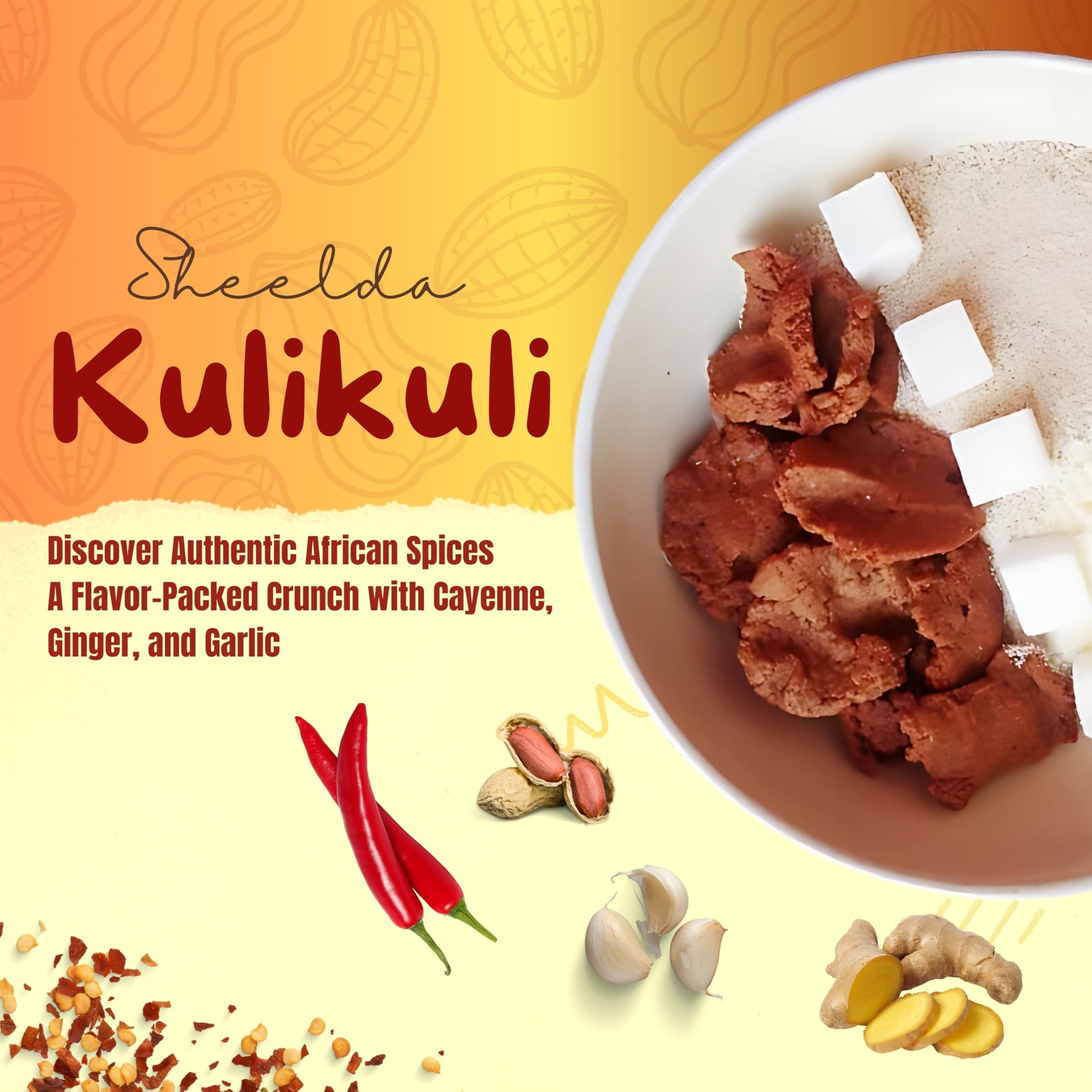 Sheelda Kulikuli Spicy Crunchy Nigerian Peanut Crackers – Authentic African Kulikuli Snack, High-Protein Peanut Chips, 5.2oz/150g - Collins Global Snack Store