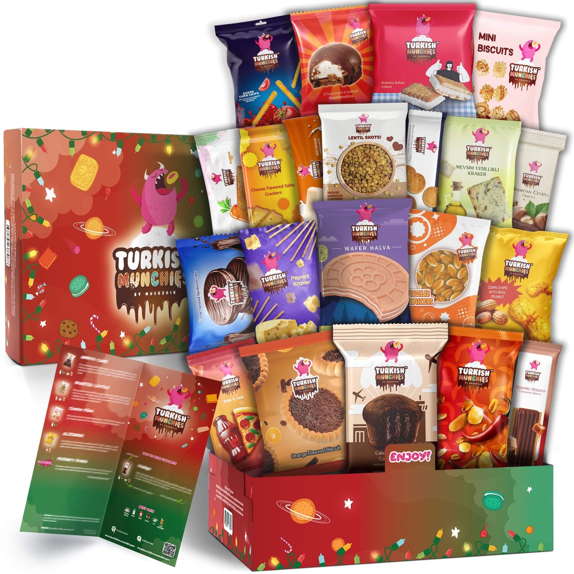 Maxi International Snack Box | Unique Snack Food Gifts Included | Celebration Theme | Candies from Around the World | 21 Full-Size + 1 Bonus Snacks - Collins Global Snack Store