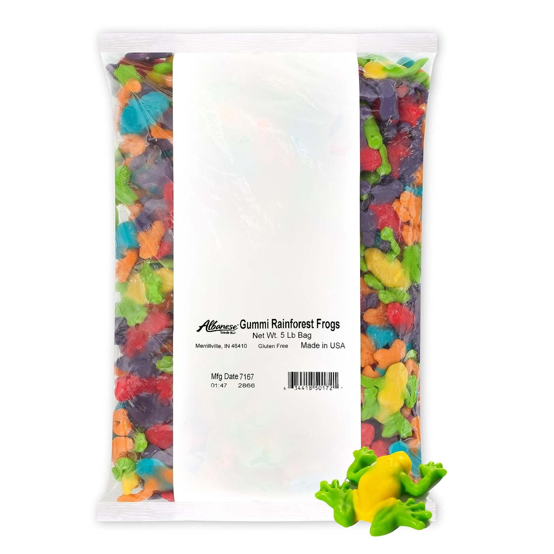 Albanese World's Best Gummi Rainforest Frogs, 5lbs of Candy - Collins Global Snack Store