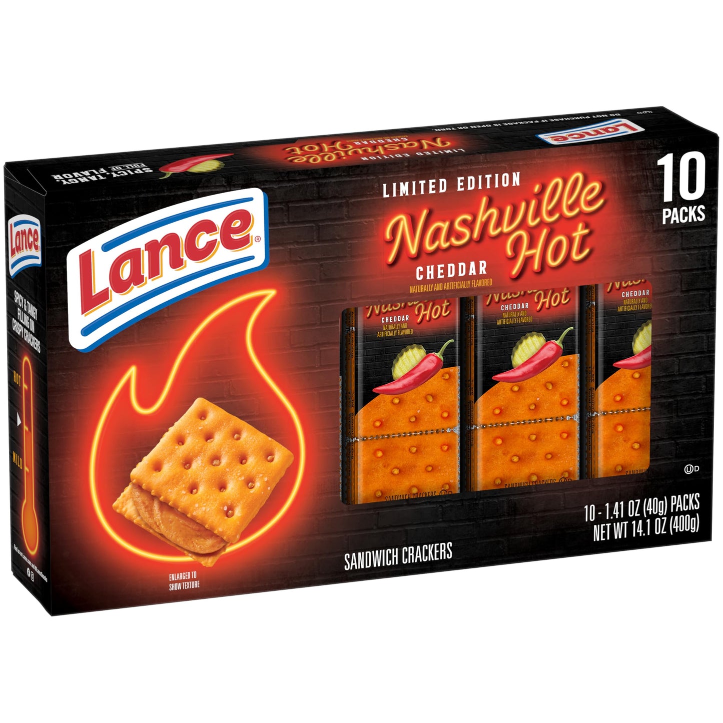 Trending Lance Nashville Hot Cheddar Sandwich Crackers, 10 Pack