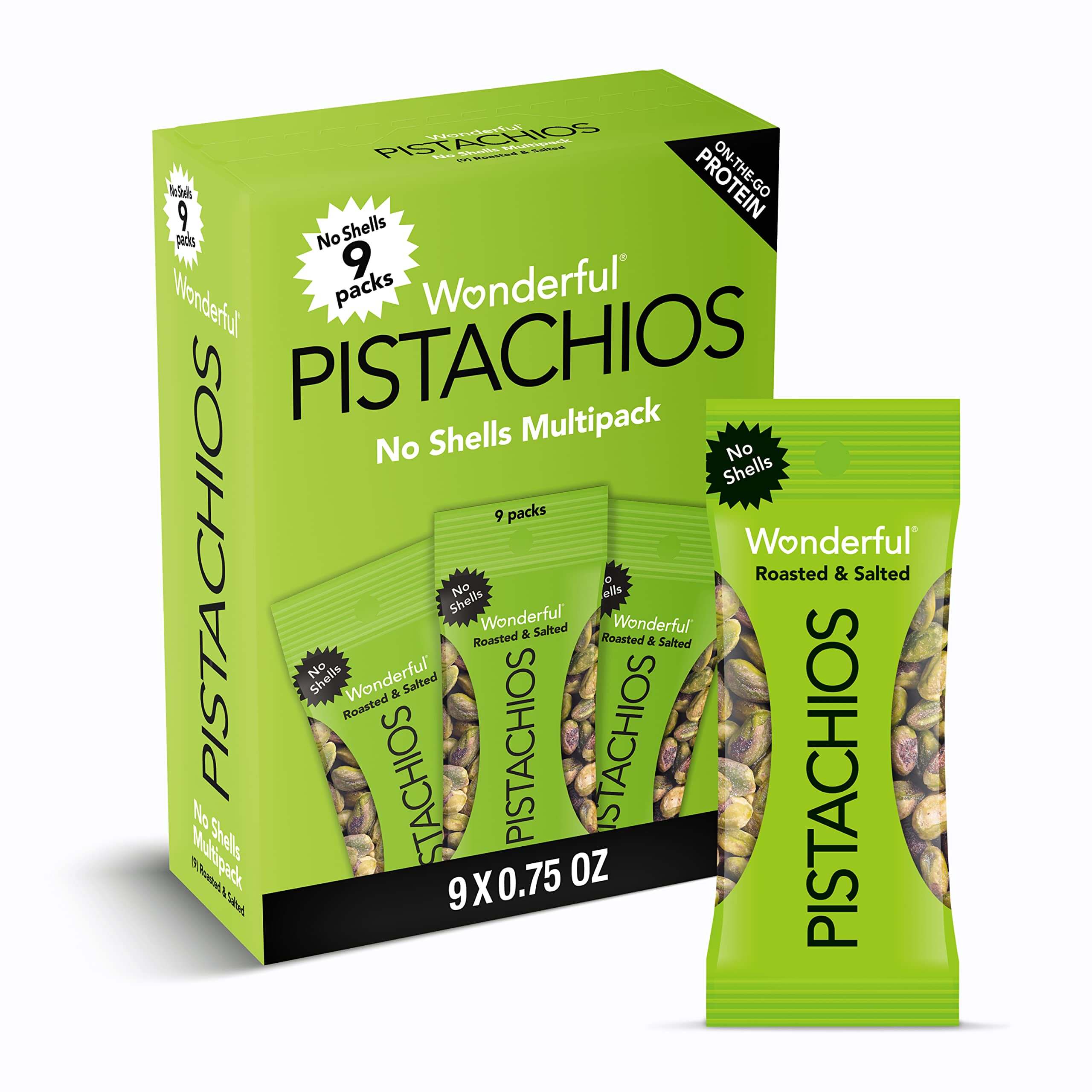 Wonderful Pistachios No Shells, 3 Flavors Mixed Variety Pack of 9 (0.75 Ounce), Roasted &amp; Salted Nuts (4), Chili (3), Honey (2), Protein Snacks, Gluten Free, Pantry Staples, Healthy Snacks Variety Pack for Adults, Stocking Stuffers - Collins Global Snack Store