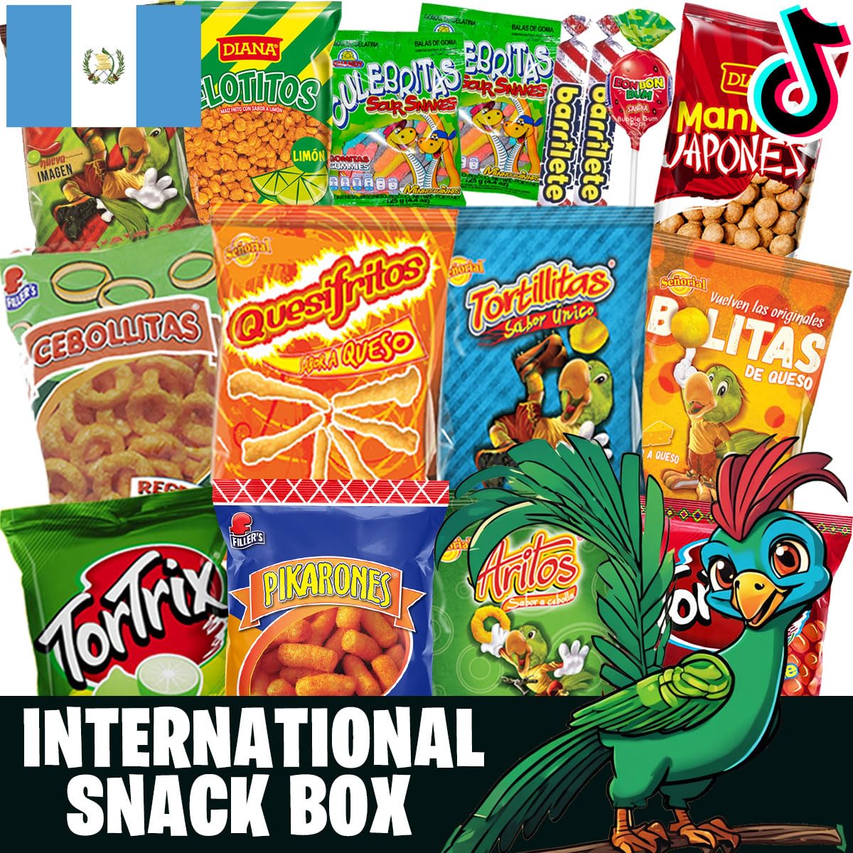 Hot Guatemala International Snack Box | 19 Authentic Treats + Free Gift
