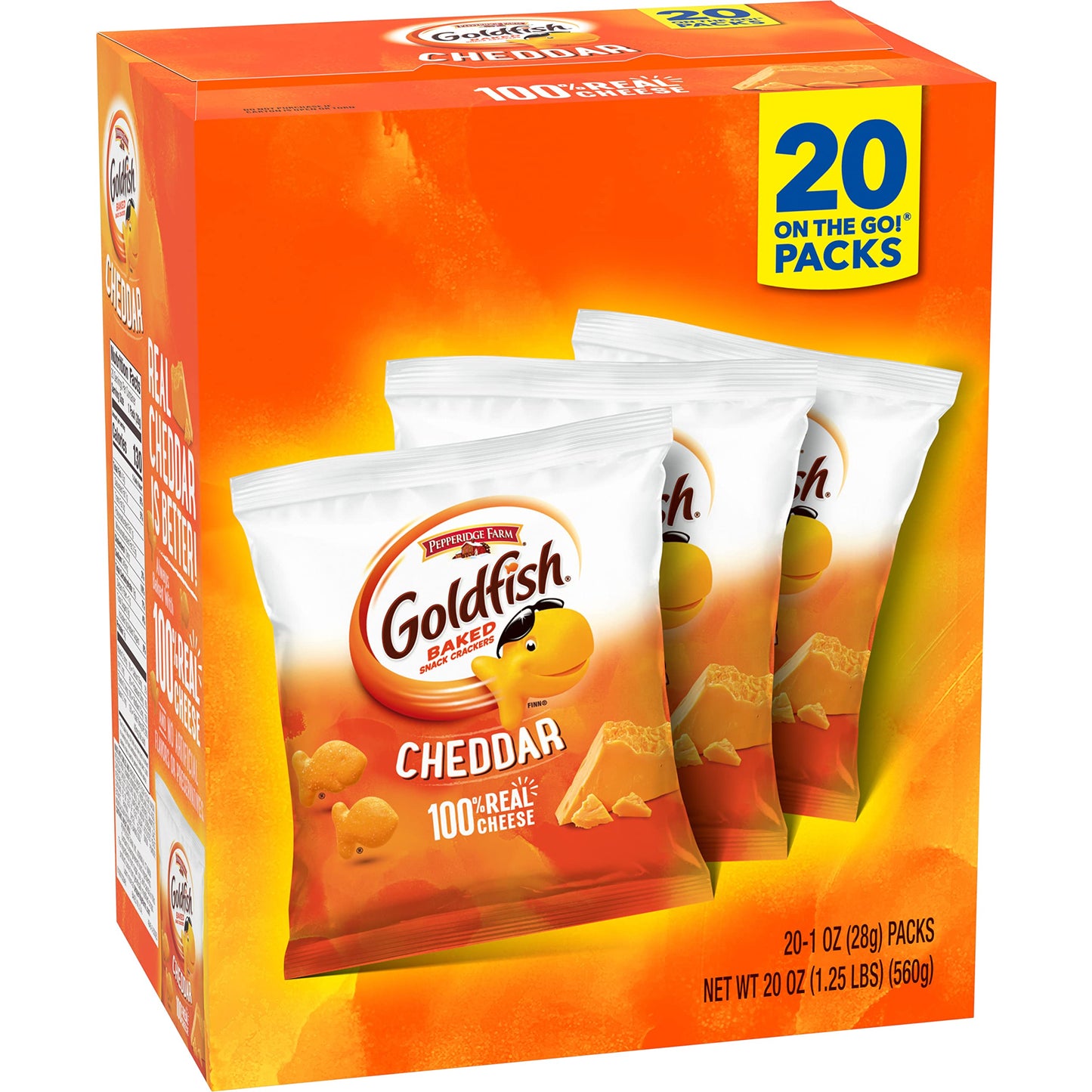 Goldfish Crackers Big Smiles Variety Pack with Cheddar, Colors, and Pretzels, Snack Packs, 30 Ct
