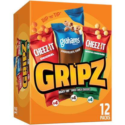 Cheez-It Cheese Crackers, Baked Snack Crackers, Lunch Snacks, Variety Pack, 12.1oz Box (12 Packs) - Collins Global Snack Store