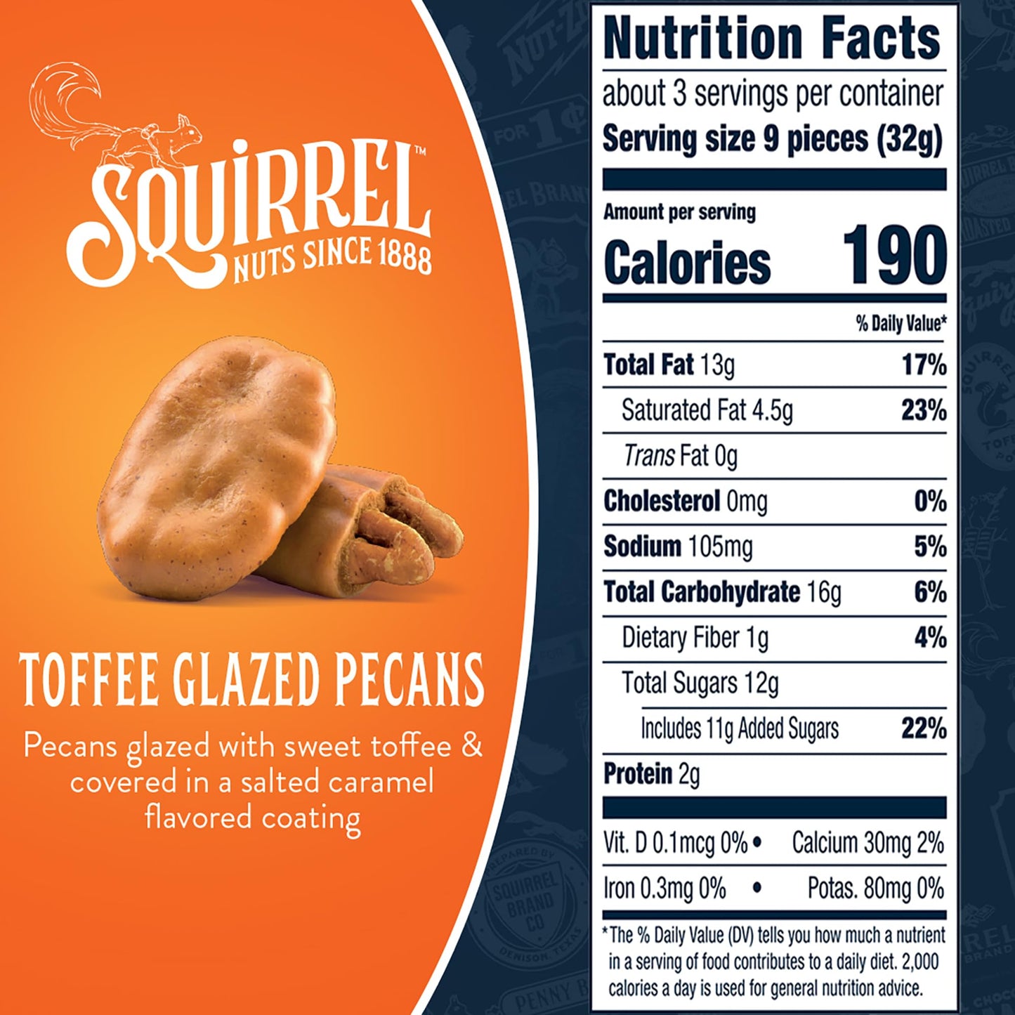 Squirrel Brand Sweet Brown Butter Cashews, 3.5 Ounces Resealable Bag, Gluten Free, Vegetarian