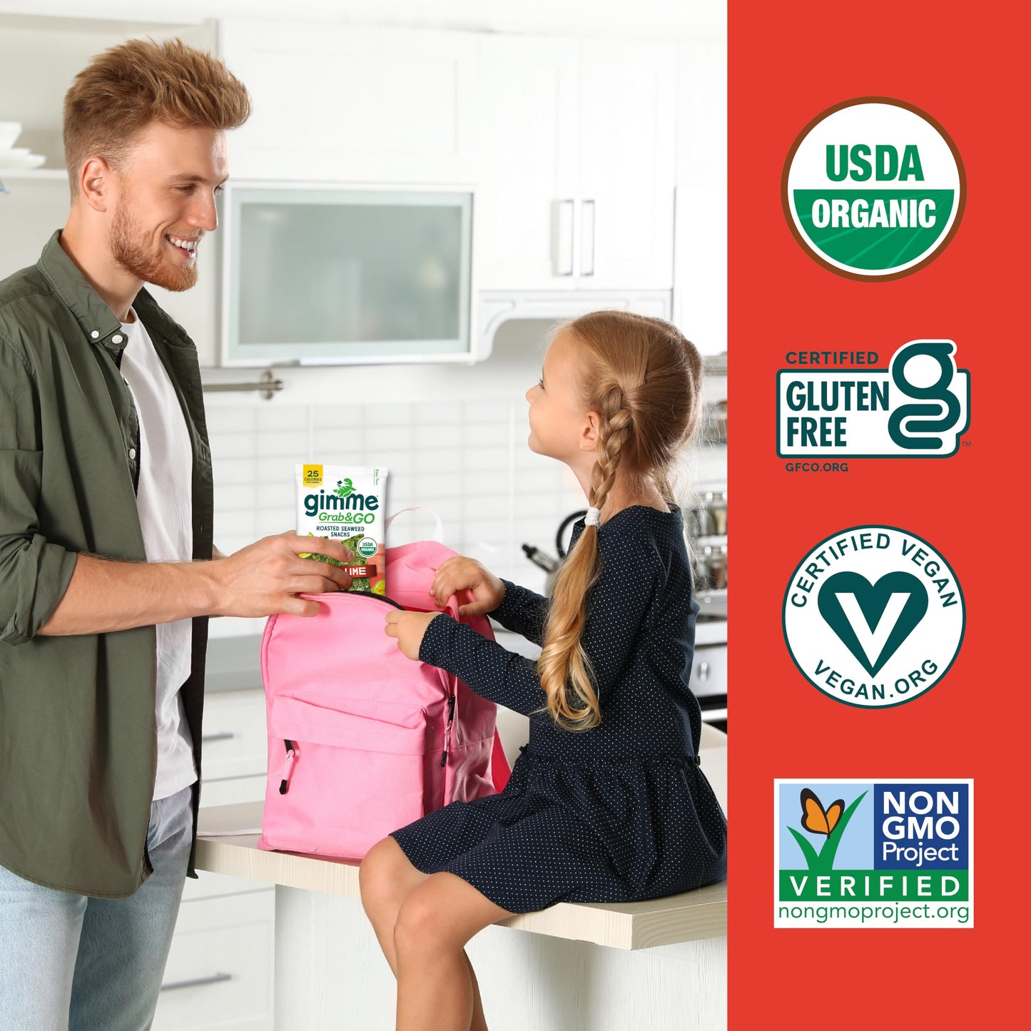 Gimme Organic Roasted Seaweed Snacks - Sea Salt & Avocado Oil (5-Pack)