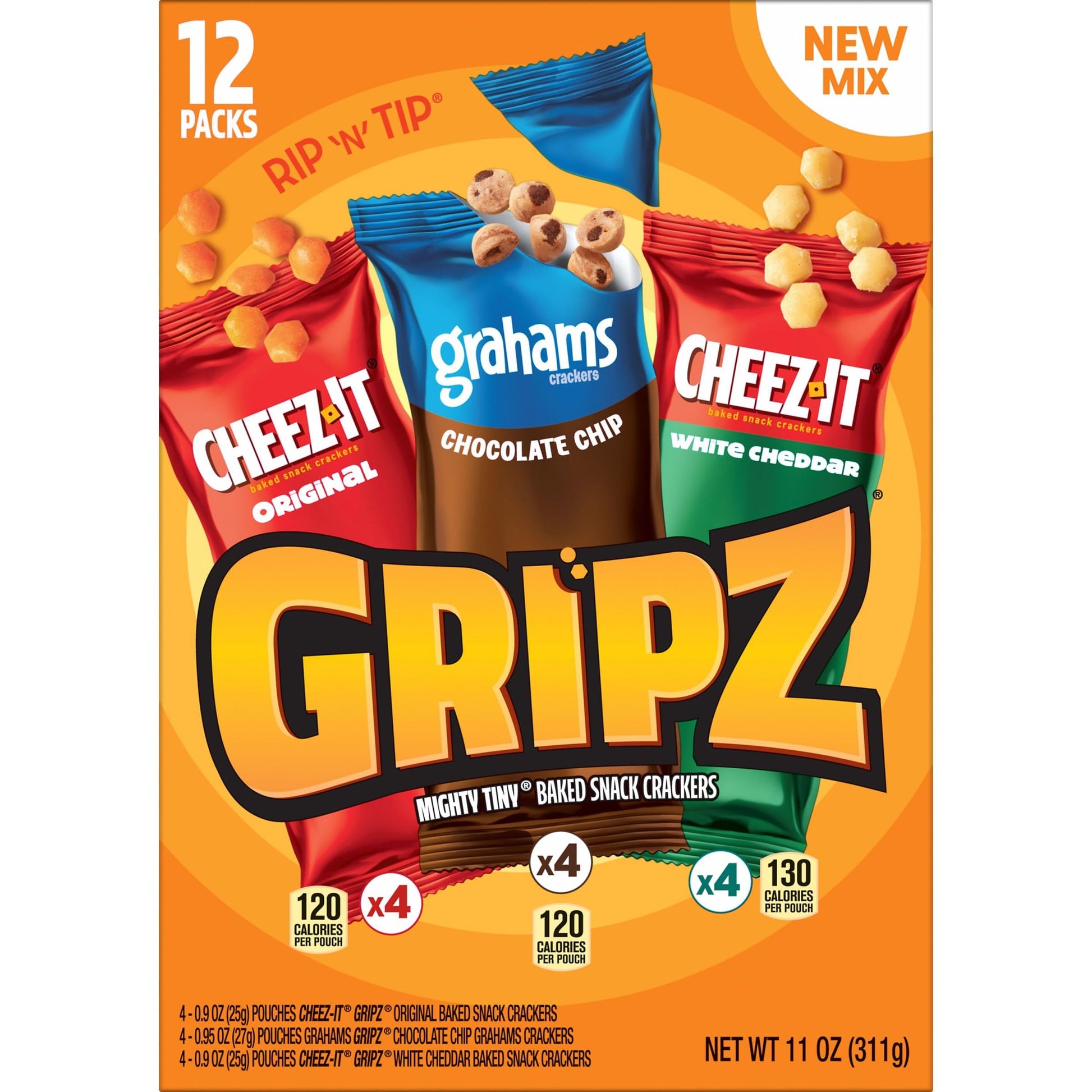 Cheez-It Cheese Crackers, Baked Snack Crackers, Lunch Snacks, Variety Pack, 12.1oz Box (12 Packs) - Collins Global Snack Store