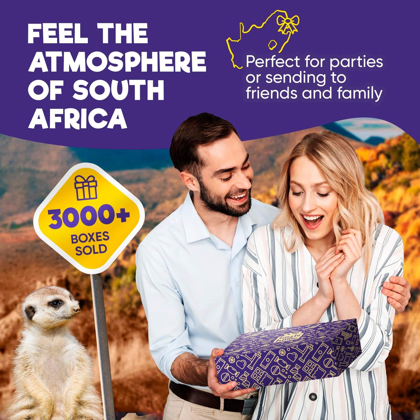 Treats from Home South African Snacks Food Box | Authentic African Candies, Chocolate Bars, & Treats | Perfect Christmas Gifts Includes Ouma Rusks, Smarties, & More | Best South African Products Care Package for Gifting & Sharing - 36 Units - Collins Global Snack Store