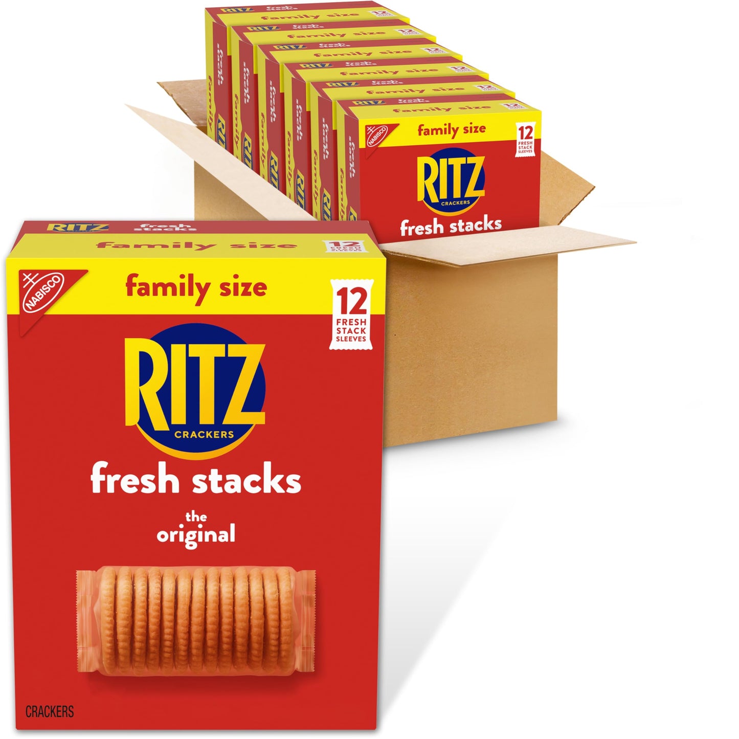 RITZ Fresh Stacks Original Crackers, Party Size, Travel Snacks, 23.7 oz (16 Multi Snack Packs)